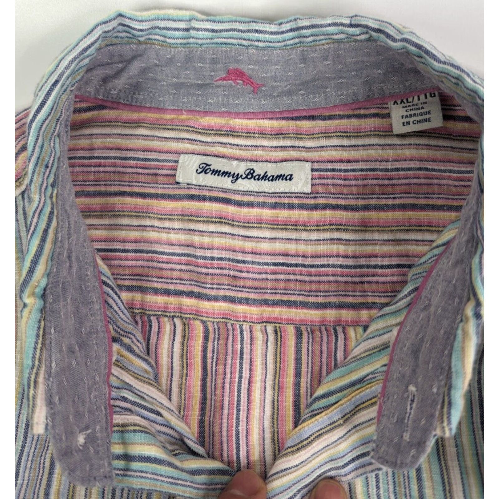 Tommy Bahama Tommy Bahama Shirt Mens 2XL Linen Long Sleeve Button Up Striped Colorful Size US XXL / EU 58 / 5 - 7 Thumbnail