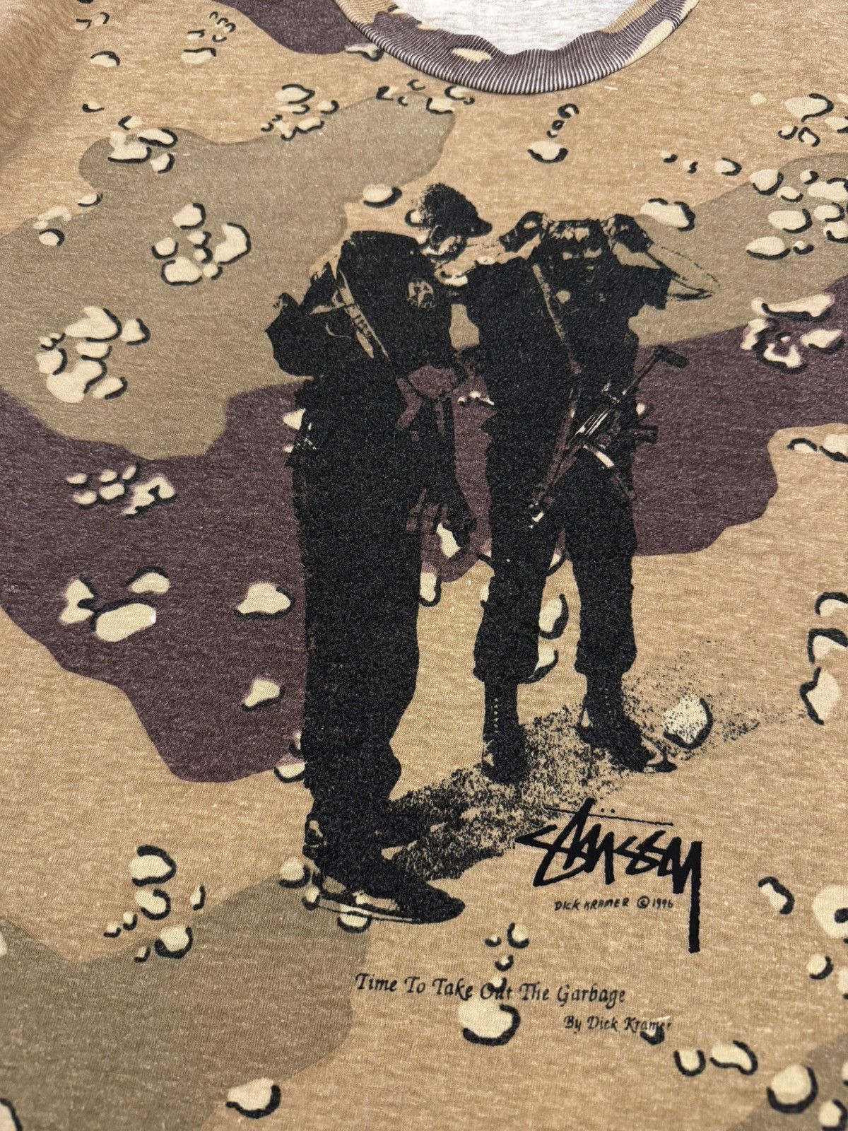 Stussy Vintage 90's Stussy Dick Kramer Camo Tshirt Size US L / EU 52-54 / 3 - 4 Thumbnail