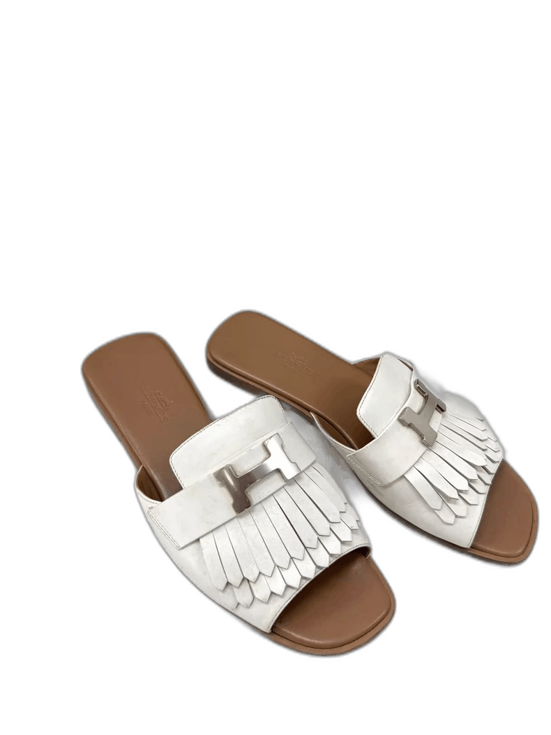 Hermes Hermes Fringed Slip-On Sandals Size 38 Size US 8 / IT 38 - 1 Thumbnail