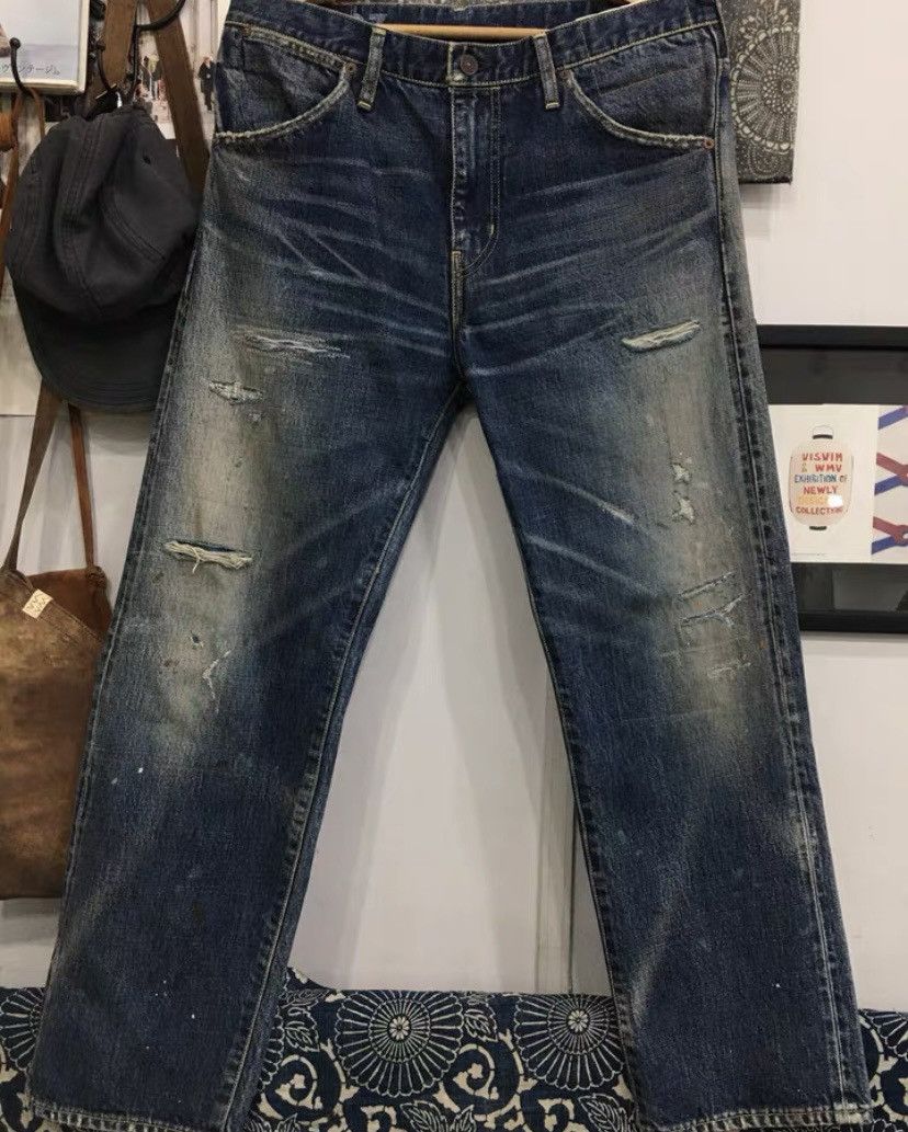 Image of Visvim 21Ss Social Damaged-27 Destroying Knife Cutting Jeans in Blue, Men's (Size 40)