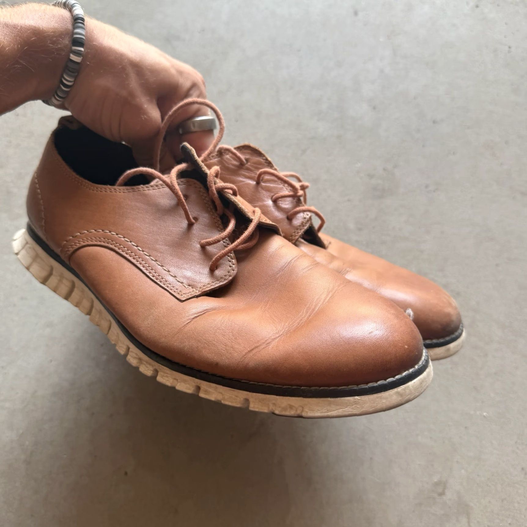 Cole Haan Cole Haan Zerogrand Plain Toe Oxford Mens Size 9 British Tan Brown C35591 Size ONE SIZE - 3 Thumbnail