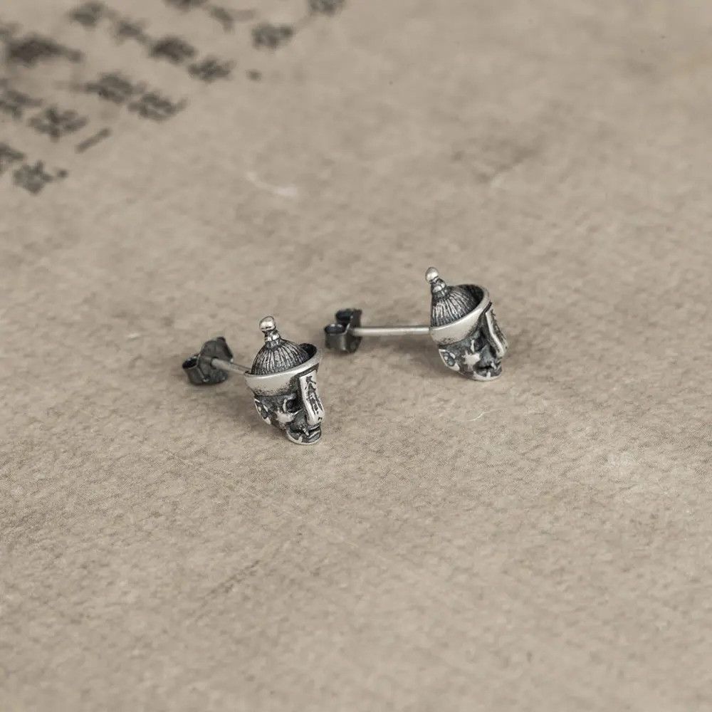 Jewelry Chinese Ghost Earrings 925 Sterling Silver Ear Jewelry Gift Size ONE SIZE - 5 Thumbnail