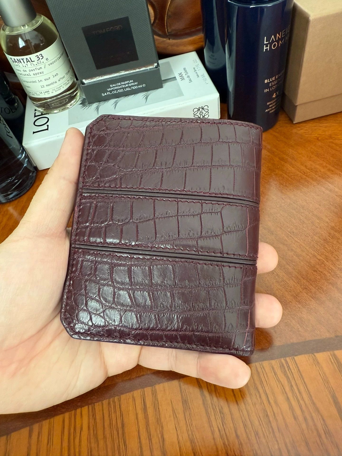 Stefano Ricci Stefano Ricci Burgundy Crocodile Eagle Wallet Blocked Pre Size ONE SIZE - 3 Thumbnail