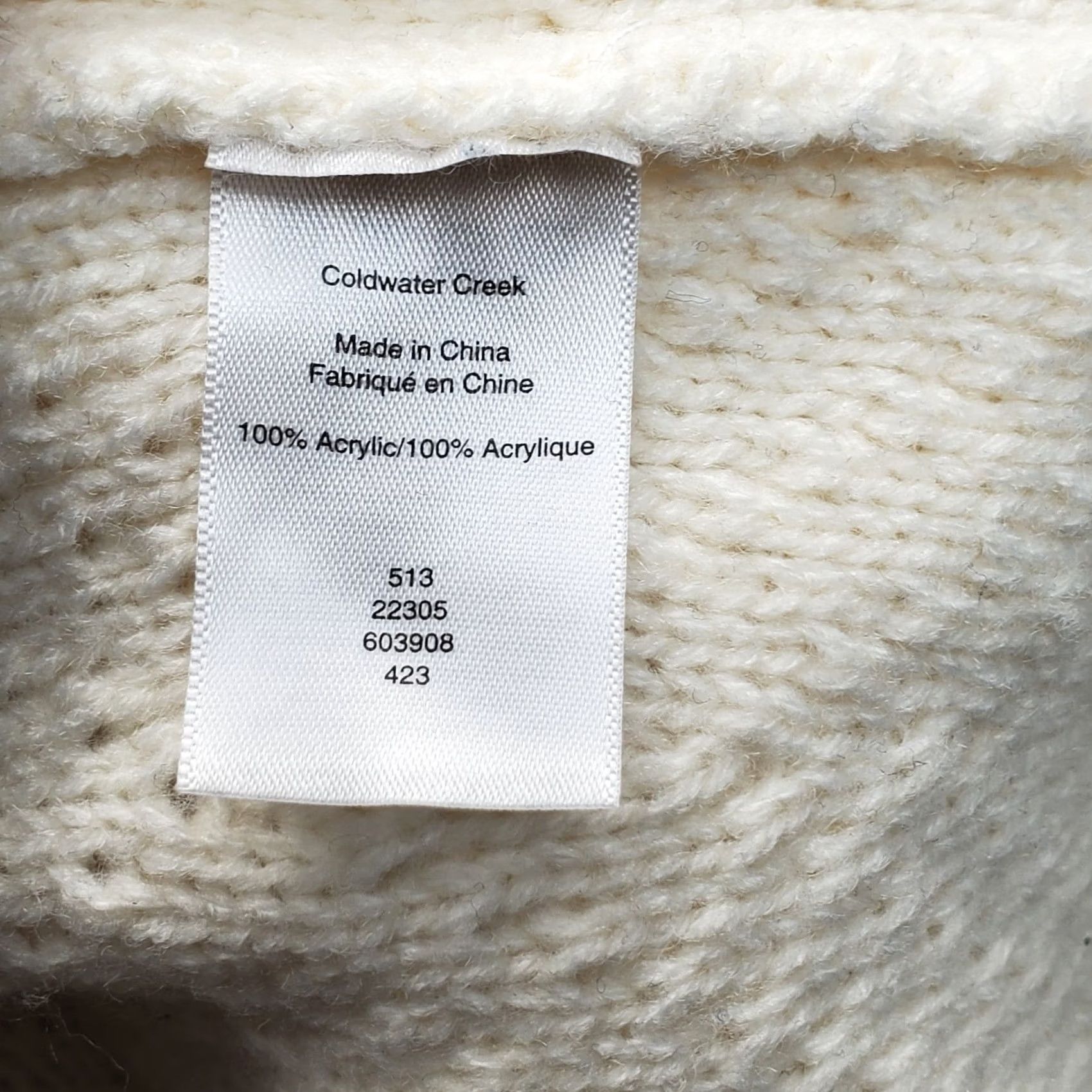 Coldwater Creek Coldwater Creek Sweater Womens 1X White Diamond Knitted Raglan Sleeve Mock Neck Size XL / US 12-14 / IT 48-50 - 5 Thumbnail