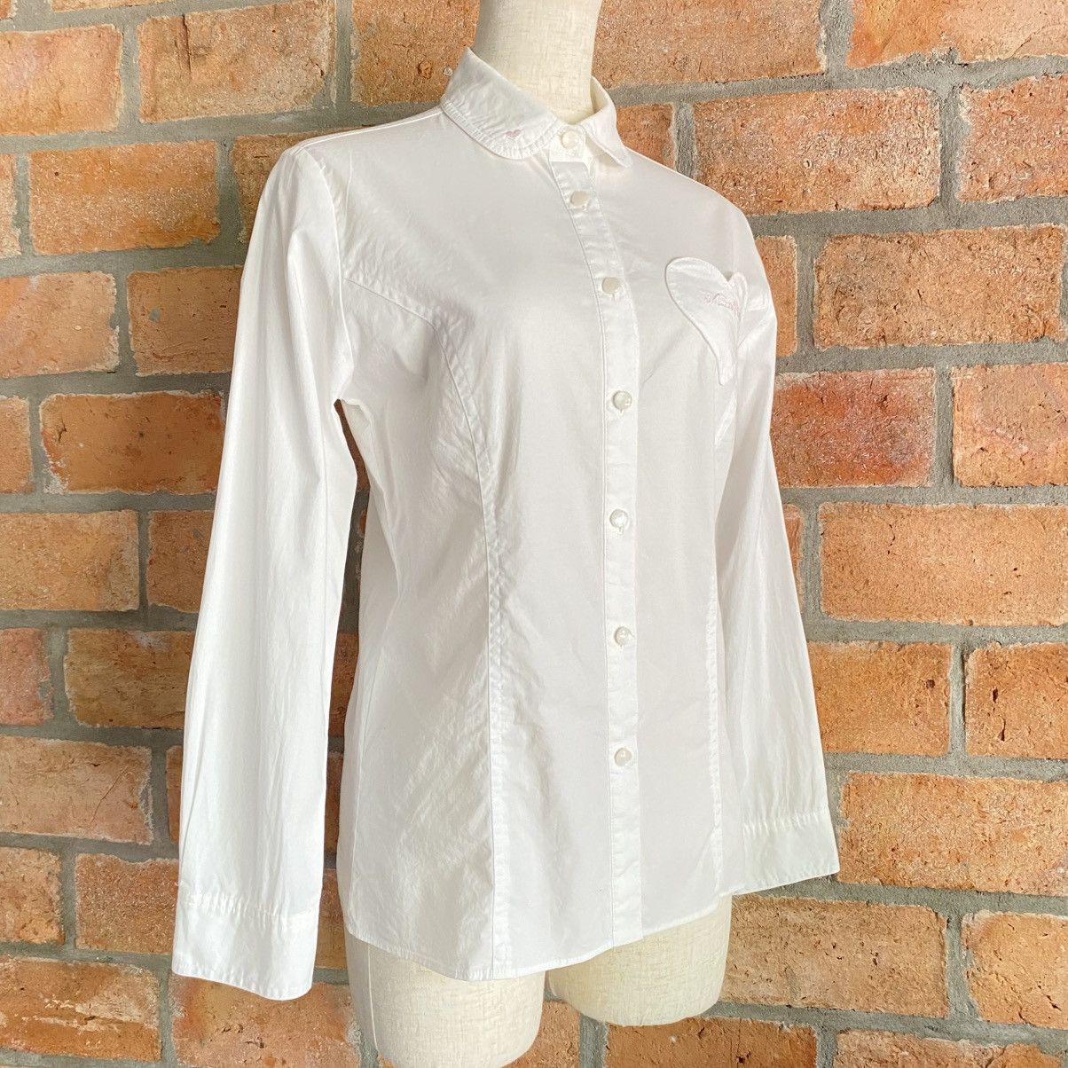 Japanese Brand MEZZO PIANO White Shirt with Heart Pocket Size L / US 10 / IT 46 - 20 Thumbnail