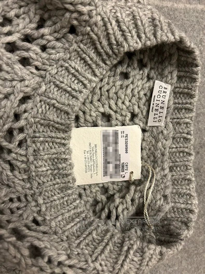Brunello Cucinelli Brunello Cucinelli Light Gray Open-Weave Wool Turtleneck S Size L / US 10 / IT 46 - 3 Thumbnail