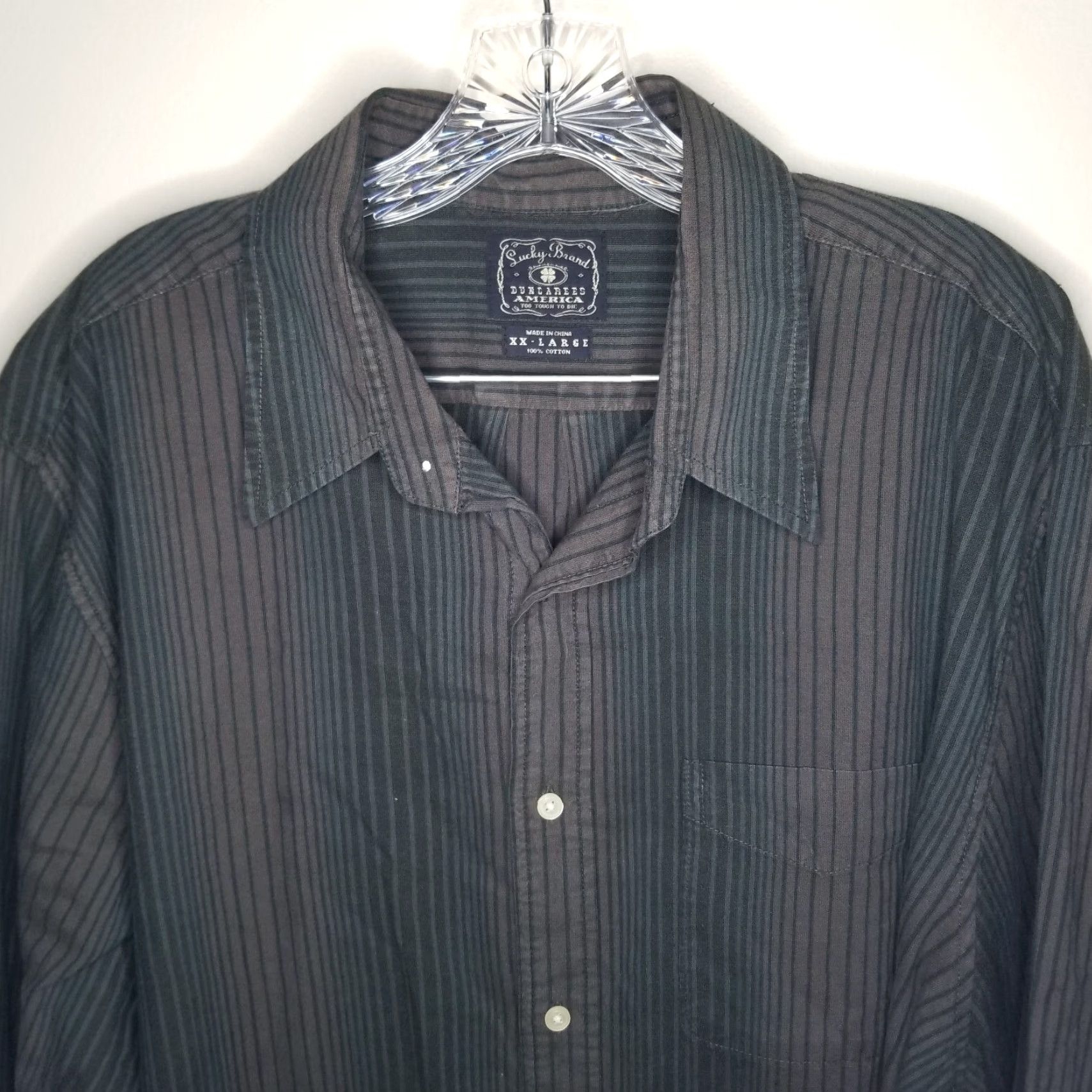 Lucky Brand Lucky Brand Mens Long Sleeve Button-Up Shirt 2XL Green Size US XXL / EU 58 / 5 - 2 Thumbnail