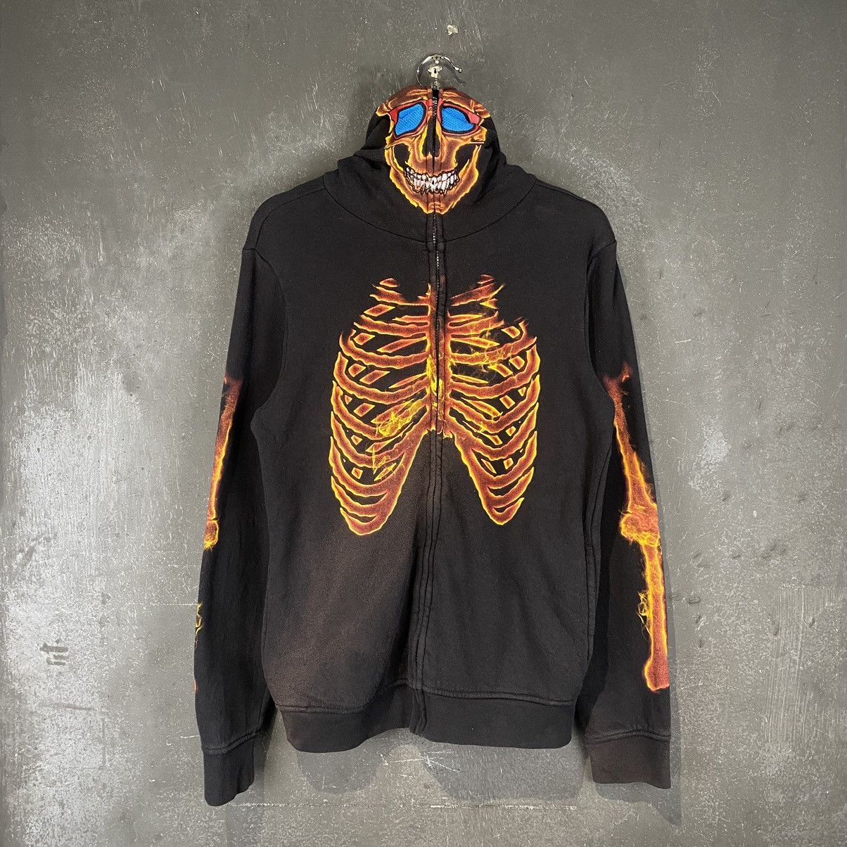 LRG Very Rare Tony Hawk Fire Skull Fullface Skeleton Zipped Up Size US S / EU 44-46 / 1 - 1 Thumbnail