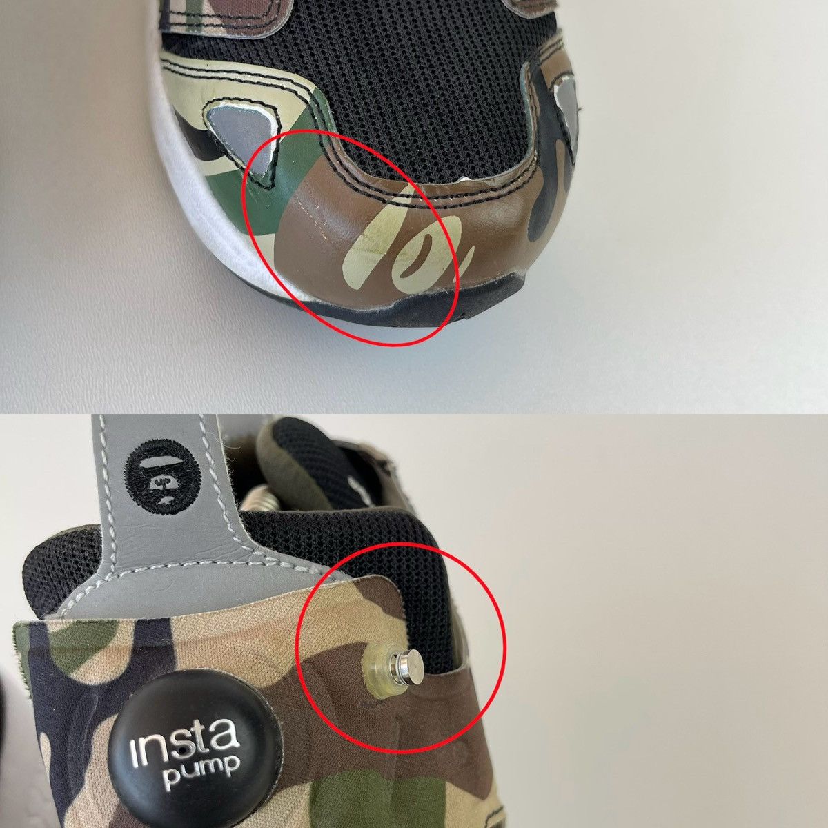 Bape × Reebok Reebok AAPE X Pump Fury Instapump Shoes Camo Bape V53879 Size US 7.5 / EU 40-41 - 14 Thumbnail