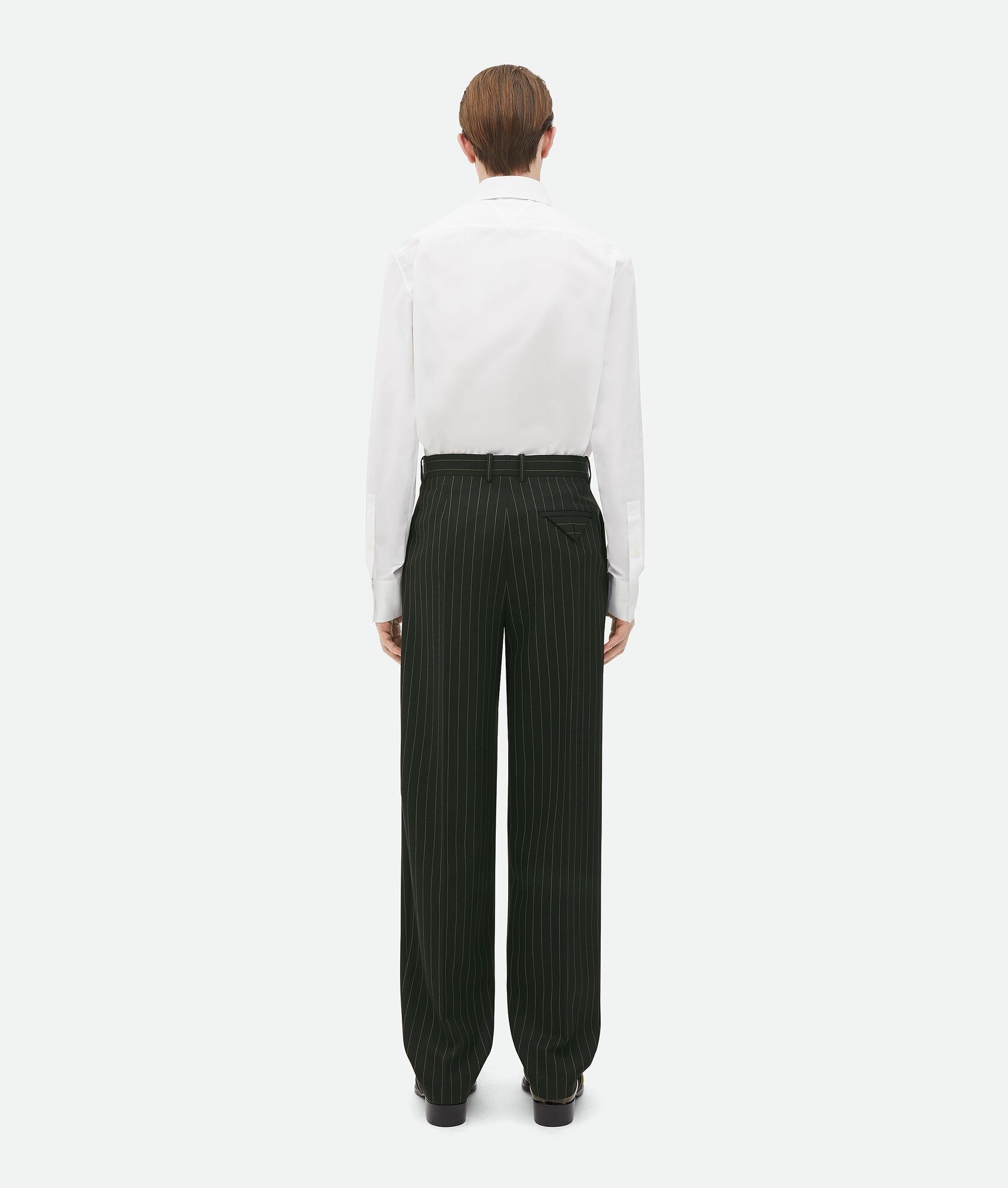 Bottega Veneta o1n1vont0125 Wool Pinstripe Straight Leg Pant in Camping Size US 30 / EU 46 - 3 Thumbnail