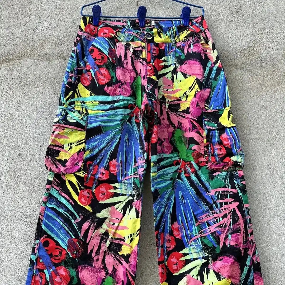 Japanese Brand NICE DESIGN‼️ALL OVER PRINTED TROUSERS WIDELEGS BAGGY CARGO Size US 29 - 3 Thumbnail