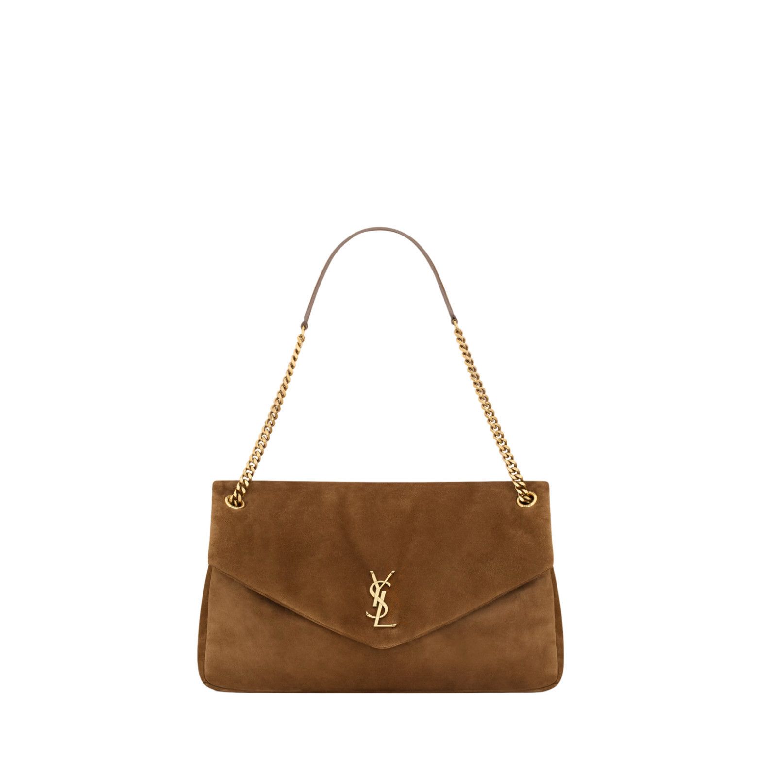 Saint Laurent Calypso Large $3500 Warm Caramel Cognac Suede