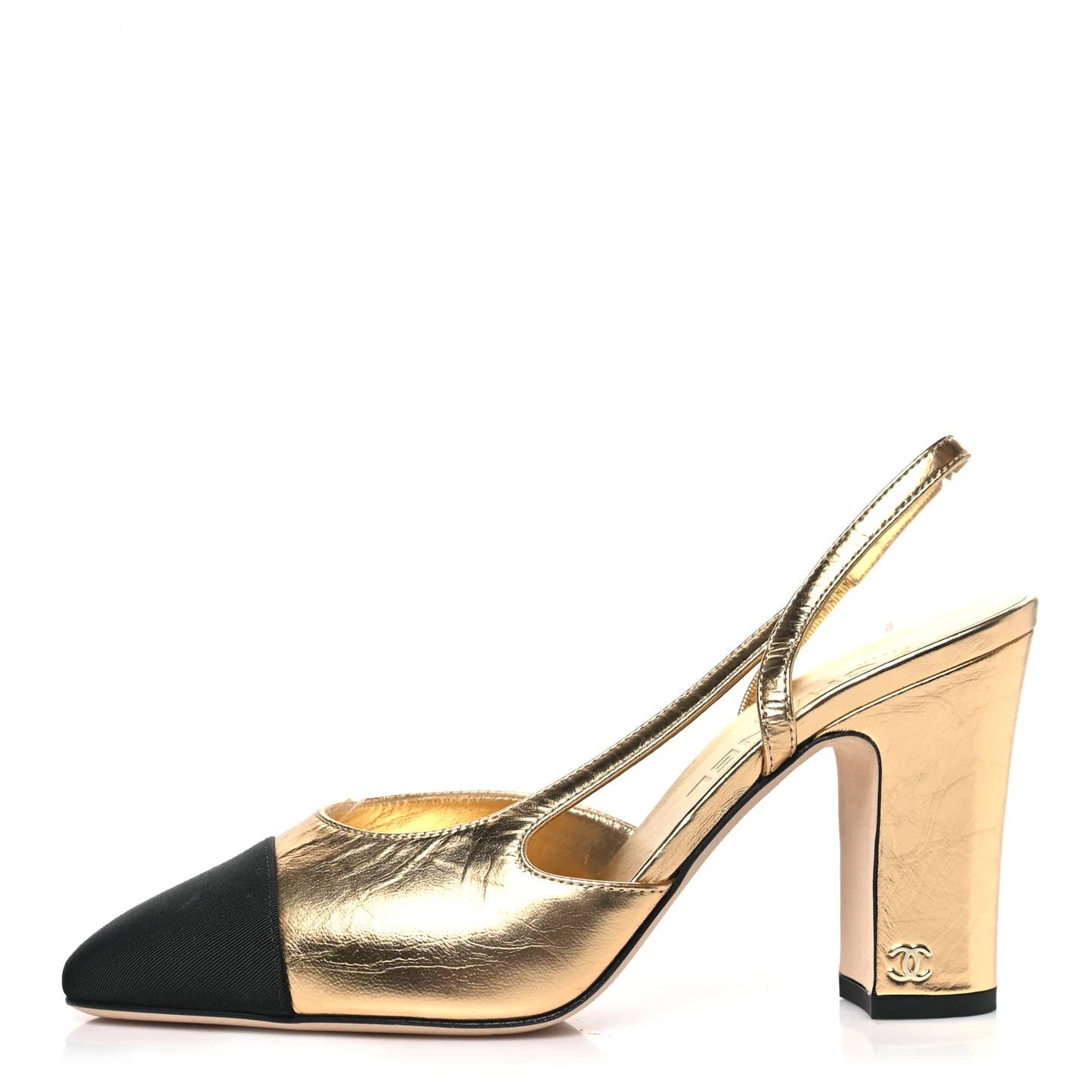 Chanel o1h1sh10526 Grosgrain Slingbacks in Gold/Black Size US 9 / IT 39 - 1 Thumbnail