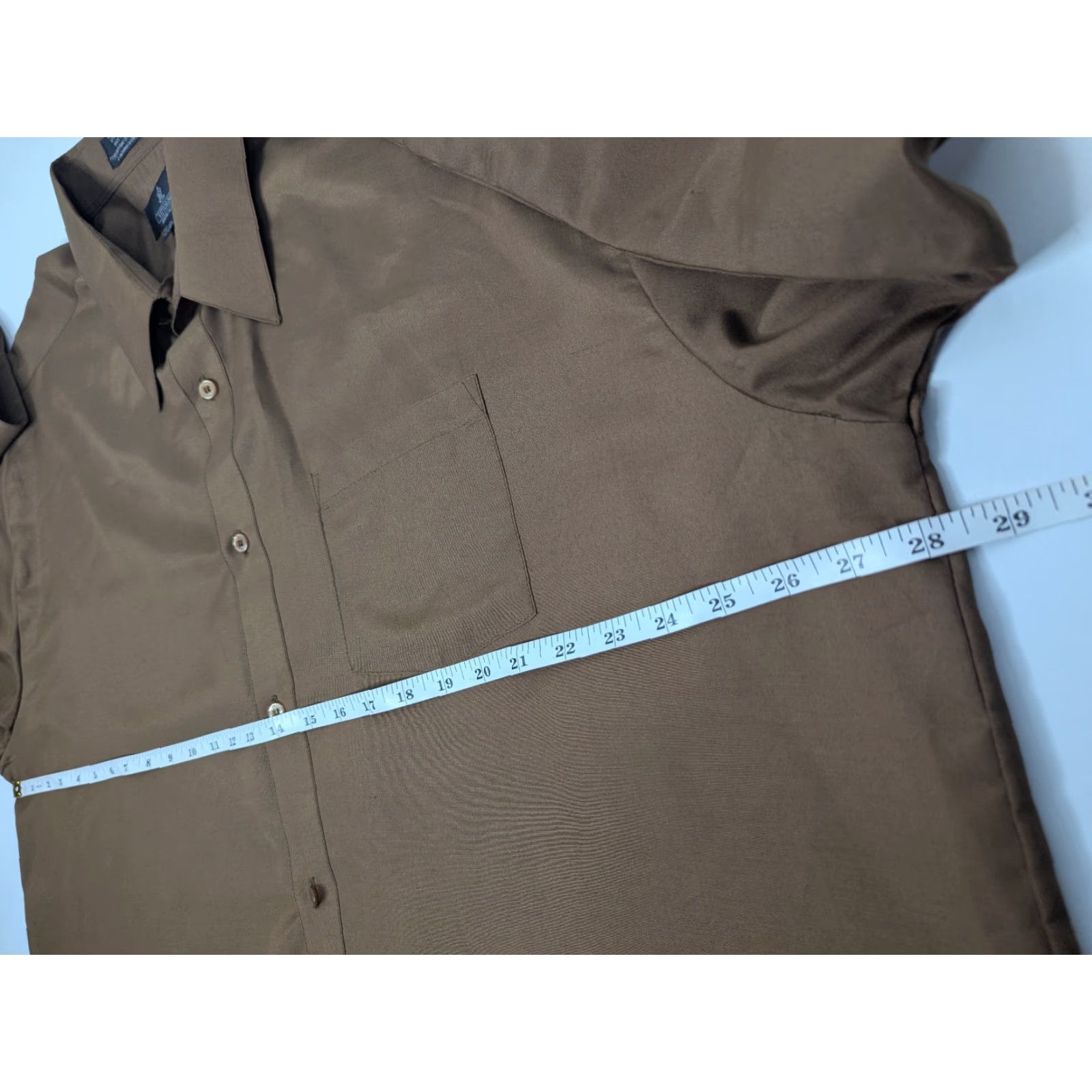 PT Torino Vittotino Mens 2XL Dress Shirt Long Sleeve Brown Polyester Blend Button Up Work Business Size US XXL / EU 58 / 5 - 6 Thumbnail