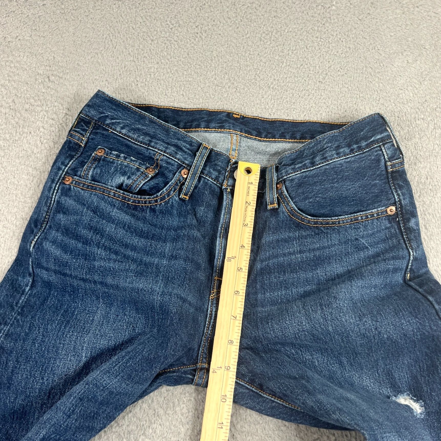 Levi's Levi's Womens Jeans 27 501 Taper Crop Dark Wash Blue Regular Fit 90s Style Size 27" / US 4 / IT 40 - 3 Thumbnail