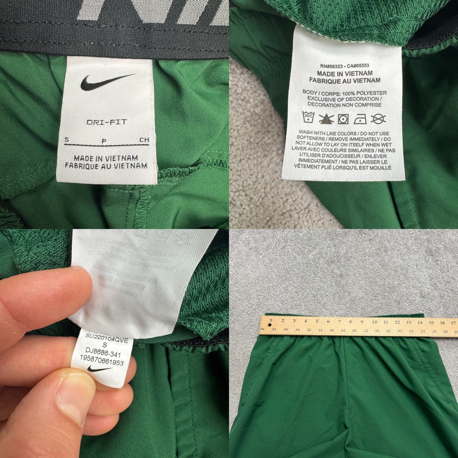 Nike Nike Dri-Fit De La Salle Short Mens Small Green Athletic Shorts Size US 28 / EU 44 - 8 Thumbnail