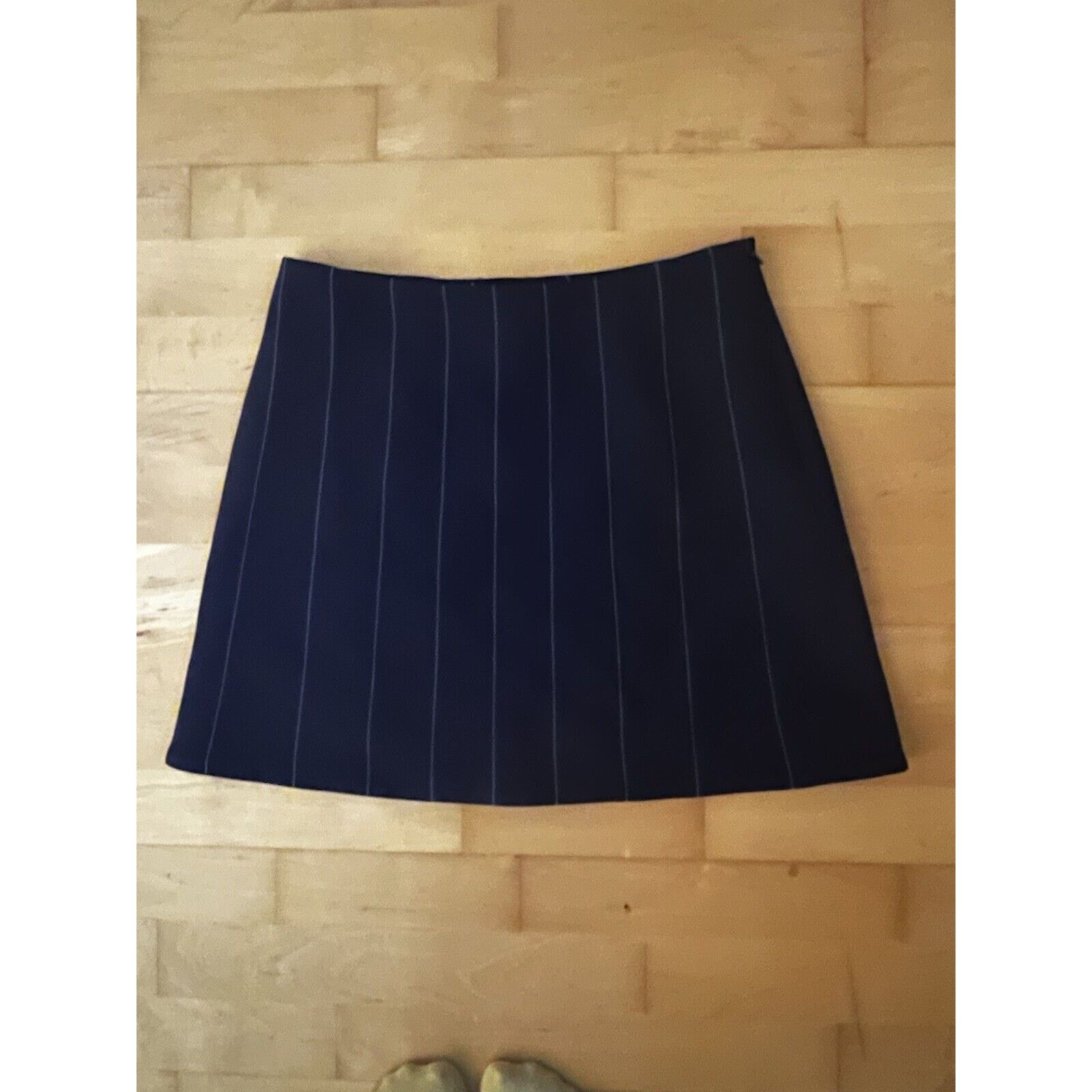 Marni Navy Blue Wool Pinstripe Mini skirt 40 US