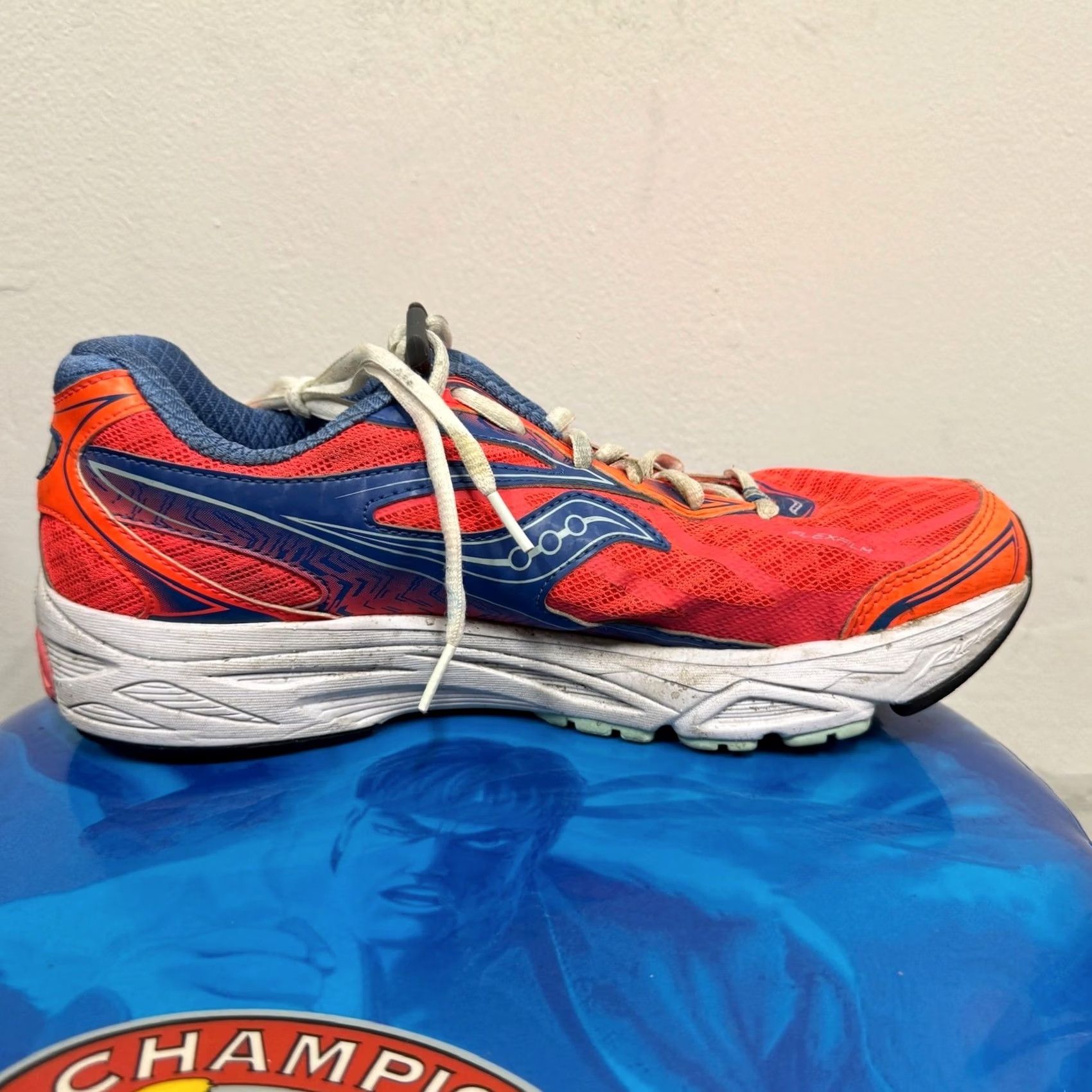 Saucony Saucony Ride 8 Women's 10.5 Running Worn Coral Blue Sea Power Grid Multicolor Womens, 10.5, Shoes, Worn, Saucony Ride 8, Running, Women Size US 11 / IT 41 - 5 Thumbnail