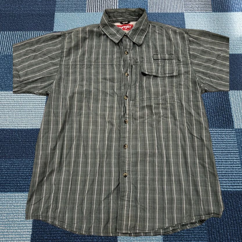 Wrangler Wrangler Shirt Plaid Button-Up Men’s Medium Green Casual Western, Outdoors, Cotton, Short Sleeve, Pockets, All Seasons Size US M / EU 48-50 / 2 - 1 Thumbnail