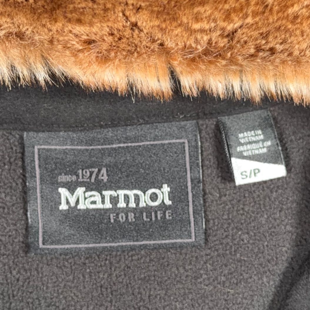 Marmot VINTAGE Marmot Vest Womens SMALL Black Hooded Faux Fur Outdoor Softshell Hoodie Size S / US 4 / IT 40 - 5 Thumbnail