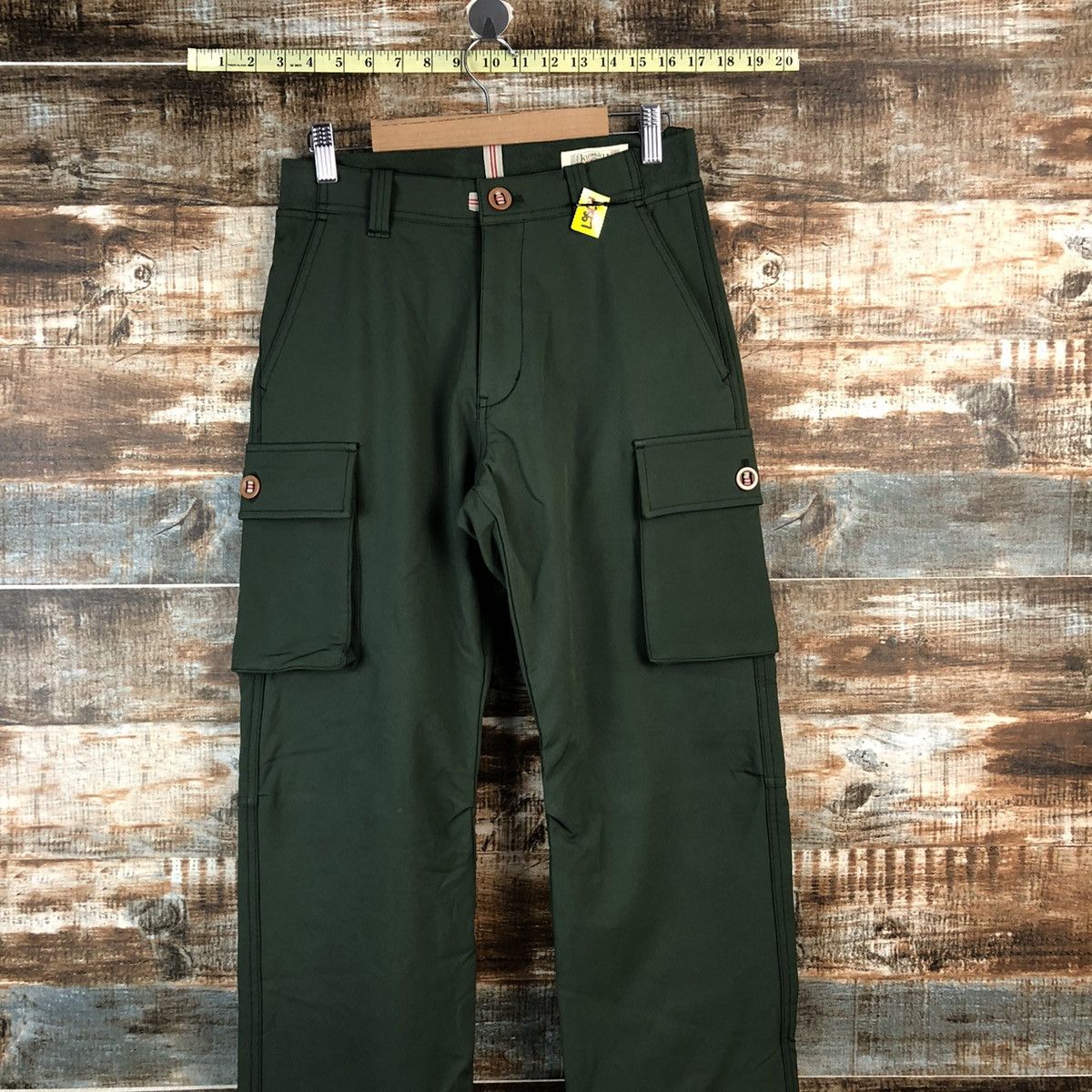 Japanese Brand Kurasufuku workwear Green Cargo Multipocket Pants #A2557 Size US 27 - 2 Thumbnail