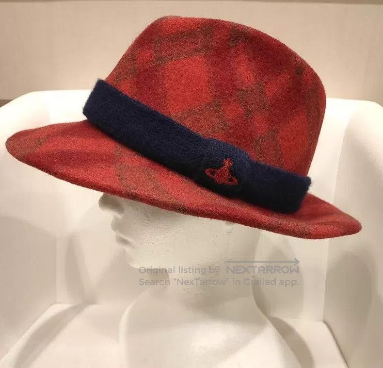 Vivienne Westwood Vivienne Westwood Red Plaid Wool Felt Bowler Hat Size ONE SIZE - 1 Thumbnail