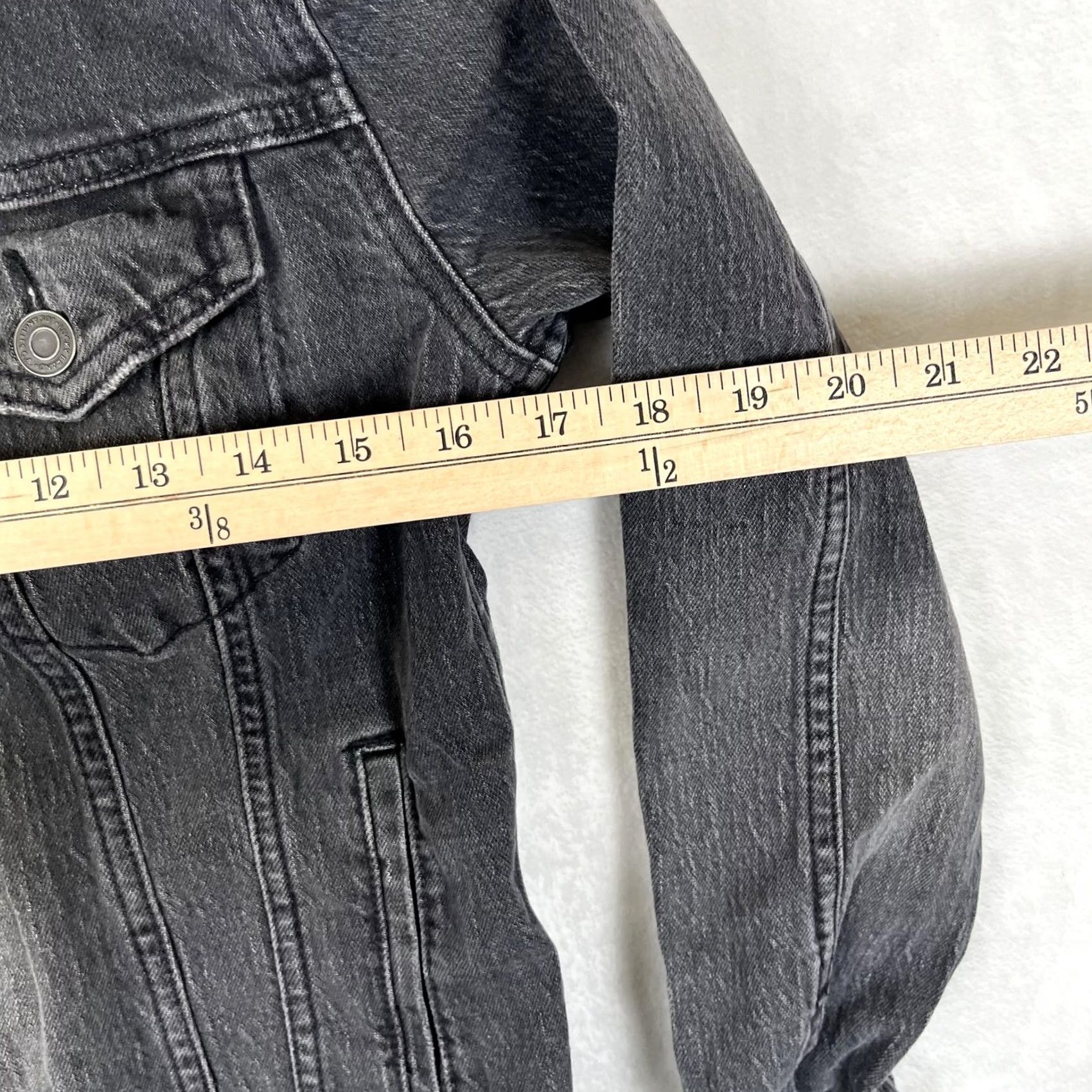 Lucky Brand Lucky Brand Jacket Womens Small Gray Denim Trucker Casual Button Front Pockets Size S / US 4 / IT 40 - 5 Thumbnail