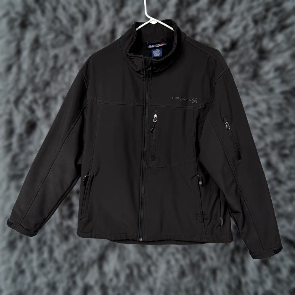 Free Country Free Country Jacket Windbreaker L Mens Black Softshell Zip Pockets Trekking Outdoor Fall Winter Size US L / EU 52-54 / 3 - 1 Thumbnail