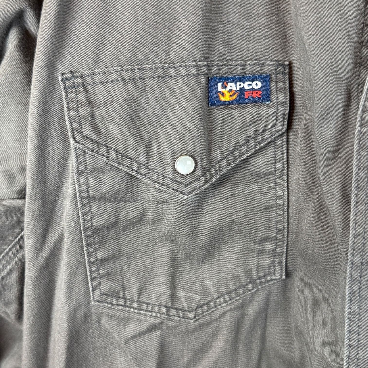Other LAPCOFR Flame Resistant Shirt Men's 2XL Reg Gray 100% Cotton Size XXL / US 16-18 / IT 52-54 - 6 Thumbnail