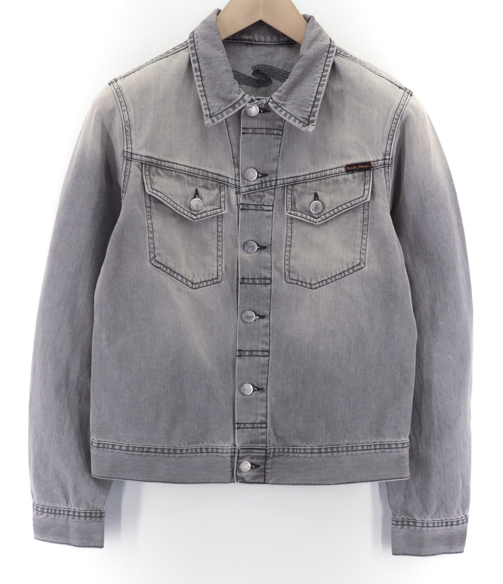 Nudie Jeans CONNY ORG. FOG S Organic Cotton Grey Denim Jacket 80338 Size US S / EU 44-46 / 1 - 1 Thumbnail