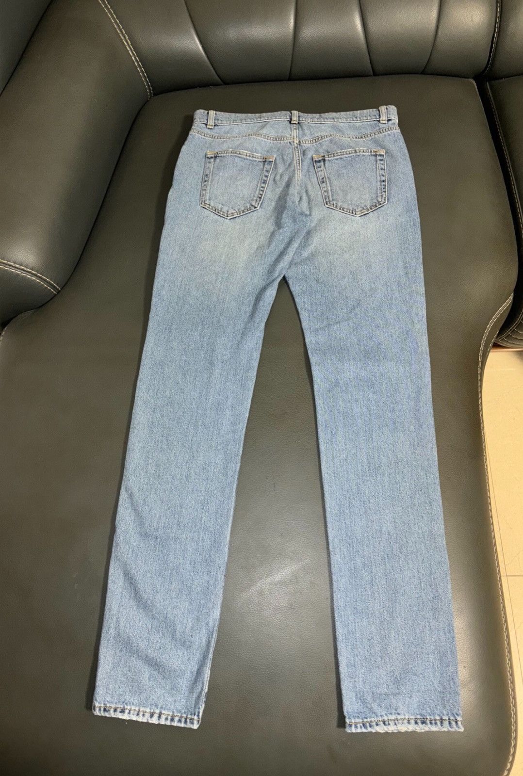 Saint Laurent Paris Saint Laurent SLP 2018SS Light Blue Slashed Washed Jeans Size US 30 / EU 46 - 2 Thumbnail