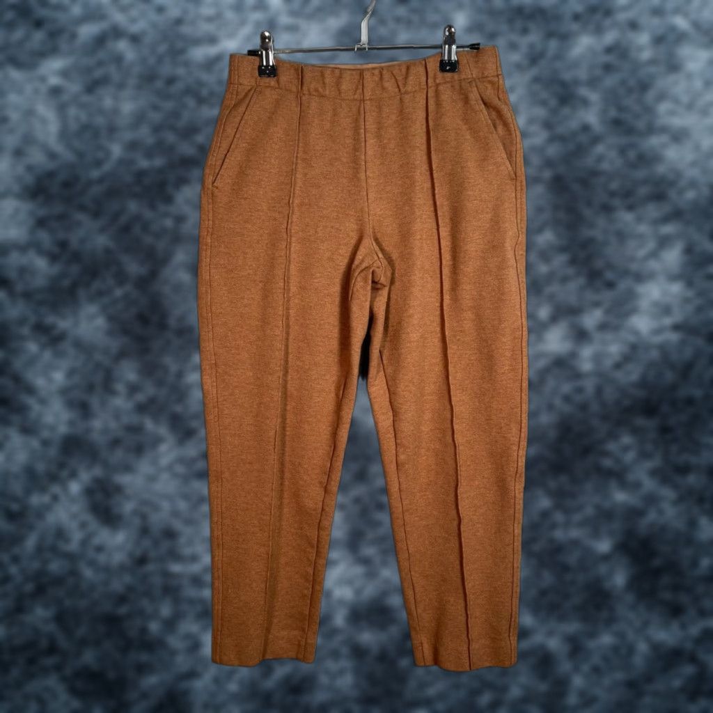 Everlane Everlane Womens XS Brown Cropped Knit Pants Tapered Seam Detail Casual Size 26" / US 2 / IT 38 - 1 Thumbnail