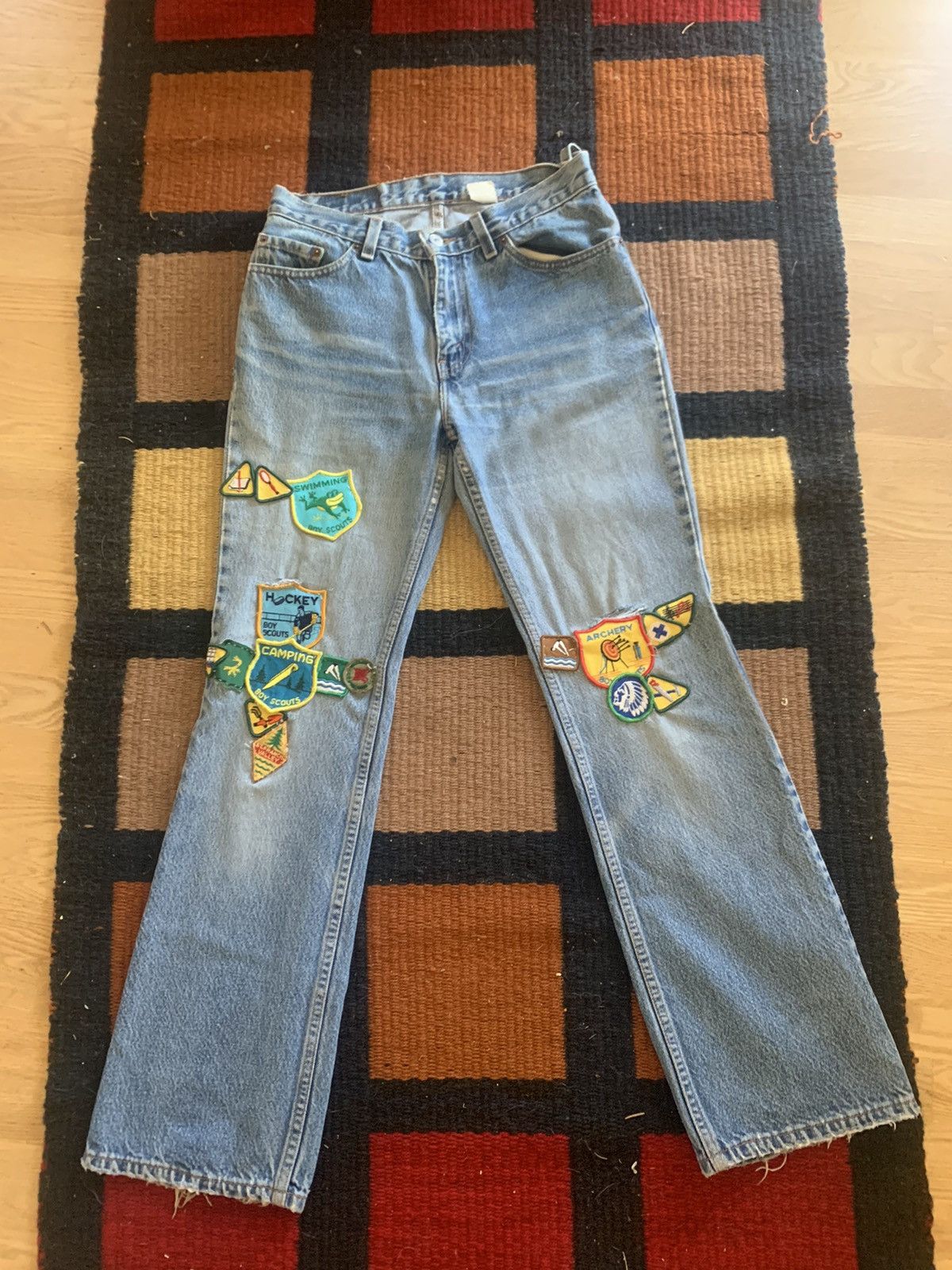 Levi's Vintage 80s Levi’s 517 patchwork denim Size US 29 - 1 Thumbnail