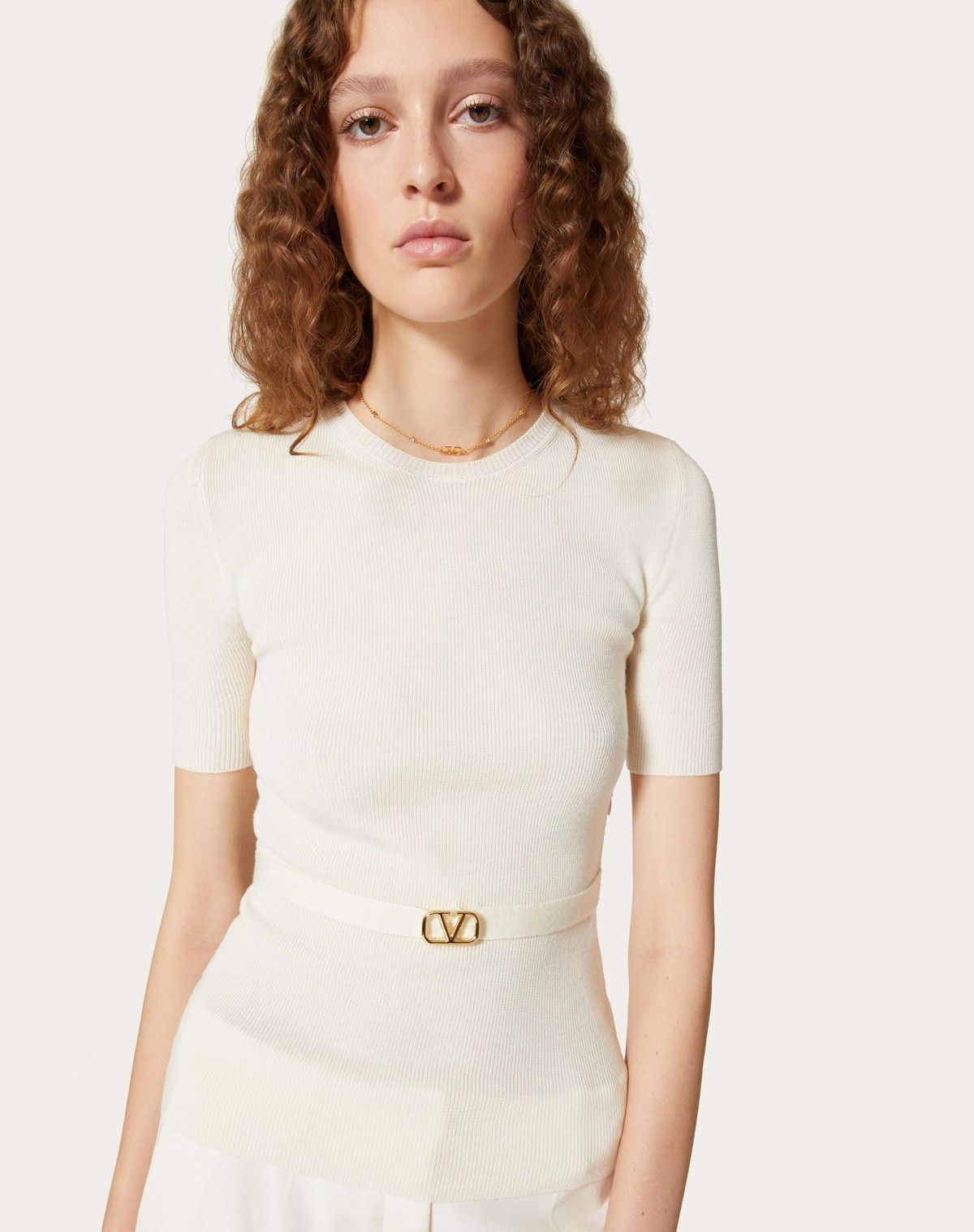 Valentino o1s1wg110525 Wool Jumper in White Size M / US 6-8 / IT 42-44 - 6 Thumbnail