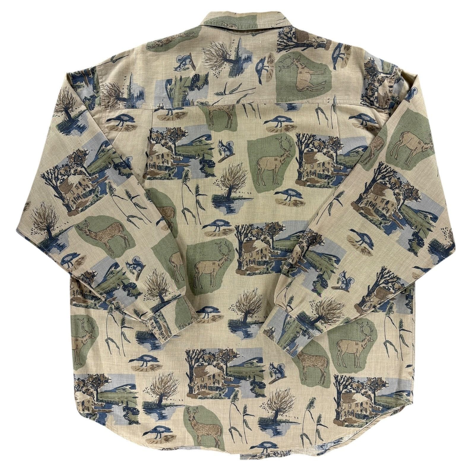 Bugle Boy Bugle Boy Shirt Men XL Deer Wildlife Long Sleeve Vintage 90' Size US XL / EU 56 / 4 - 2 Thumbnail