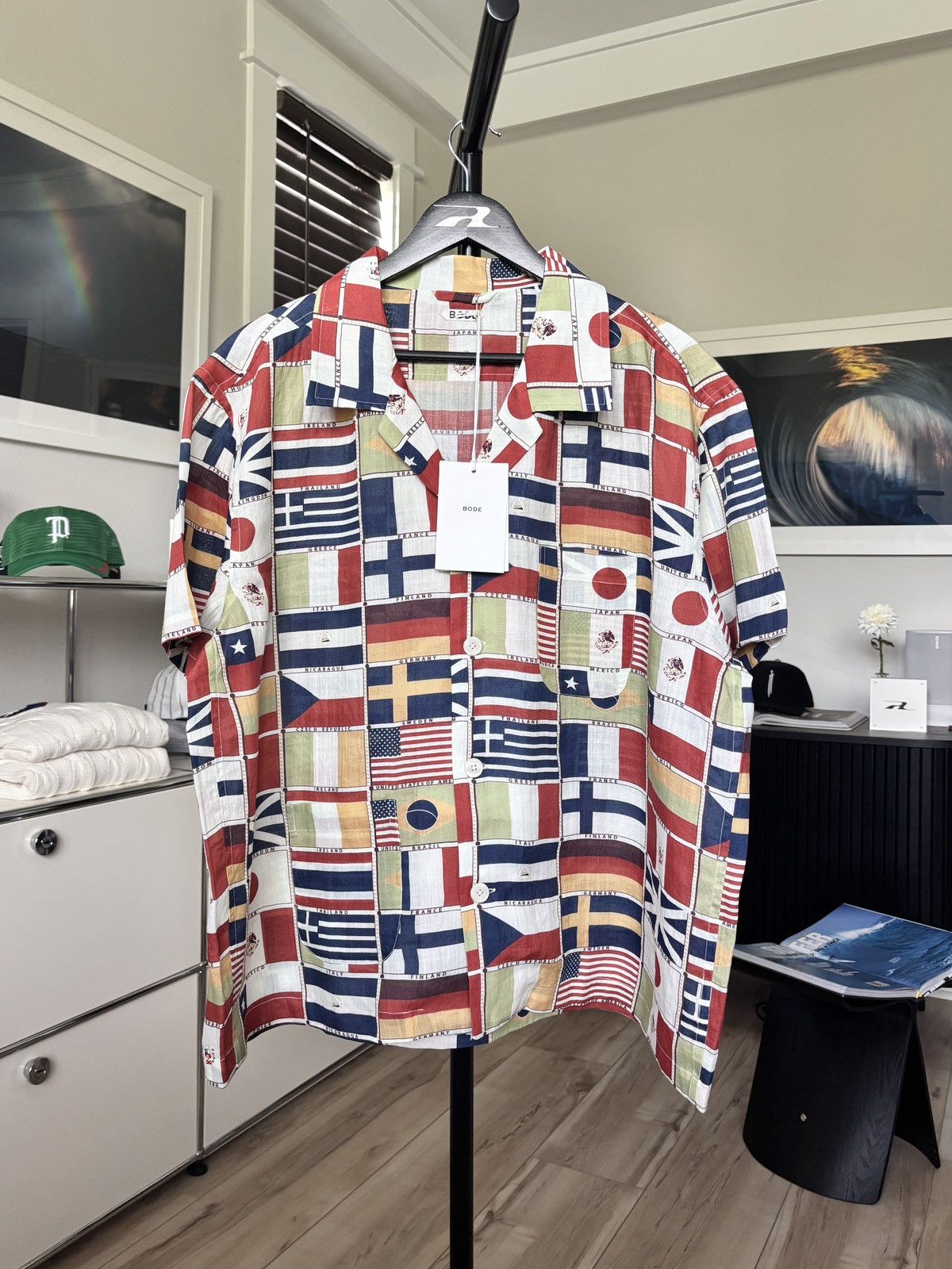 Bode BODE | LINEN FLAG BUTTON UP SHIRT Size US XL / EU 56 / 4 - 1 Thumbnail