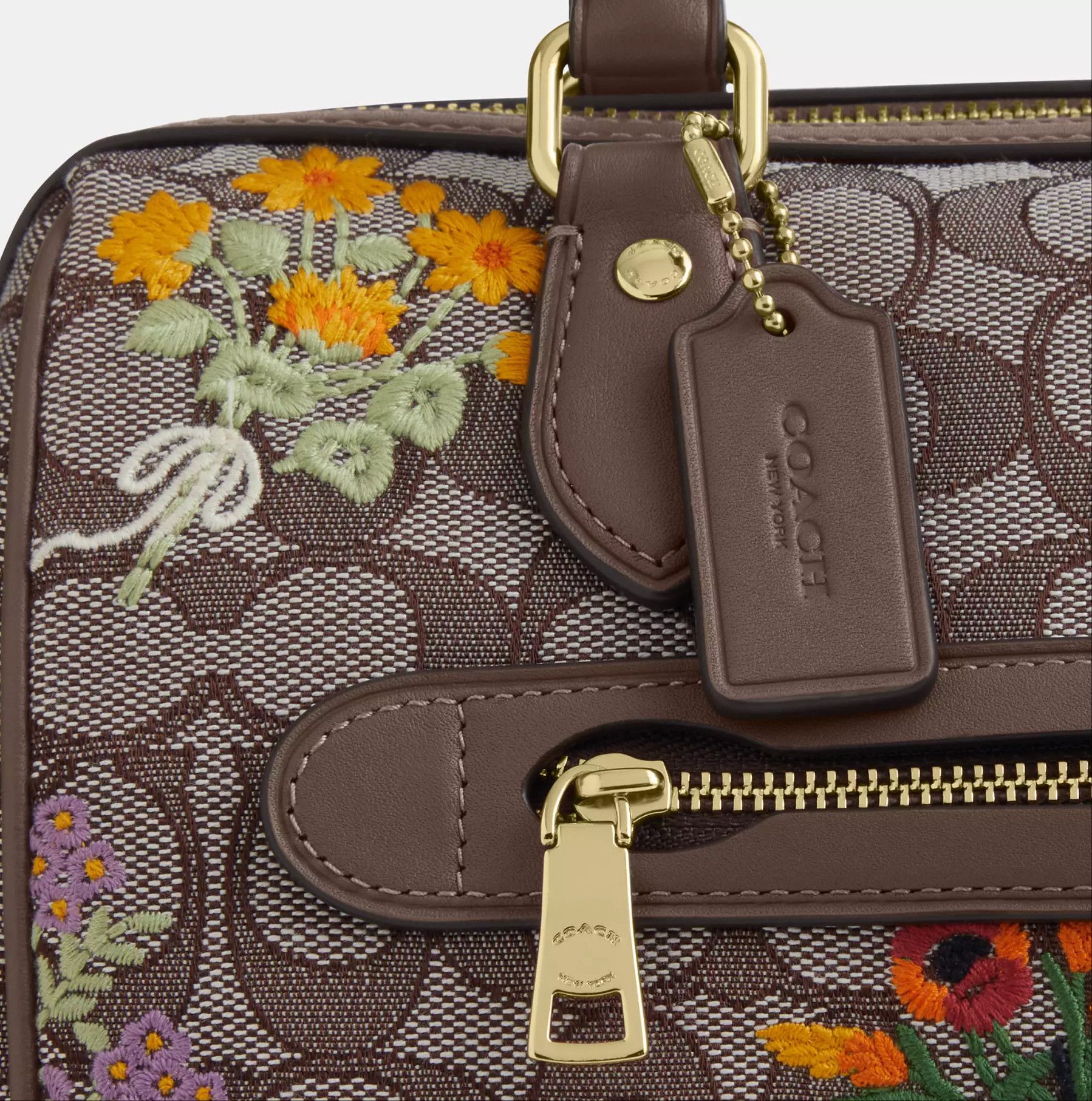Coach Rowan Satchel Bag With Floral Embroidery CDZ01 Size ONE SIZE - 20 Thumbnail