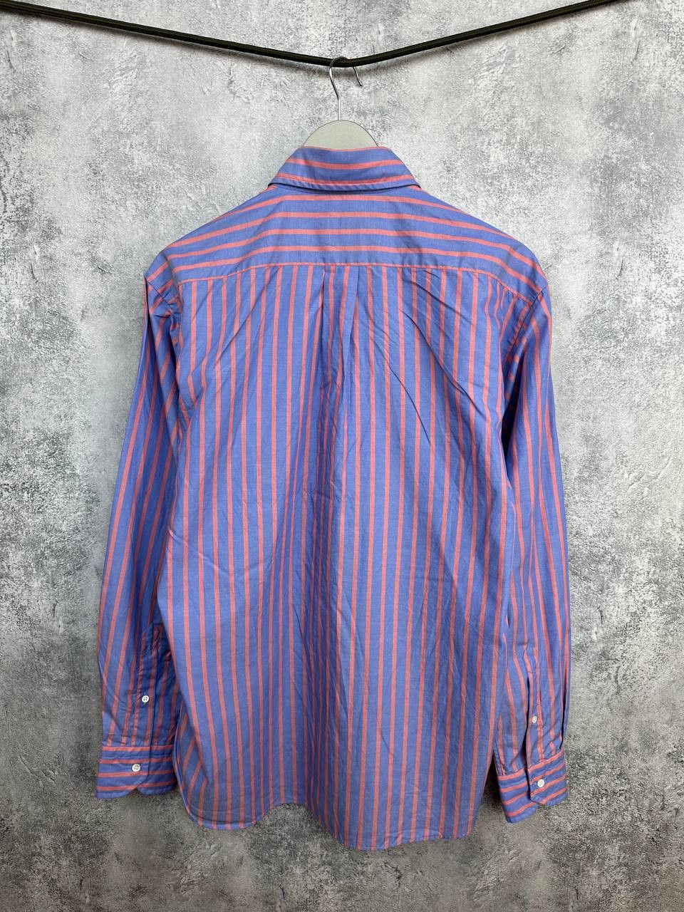 Other ORIAN dal 1968 Striped Button Up Shirt Blue & Coral Cotton Size US L / EU 52-54 / 3 - 2 Thumbnail