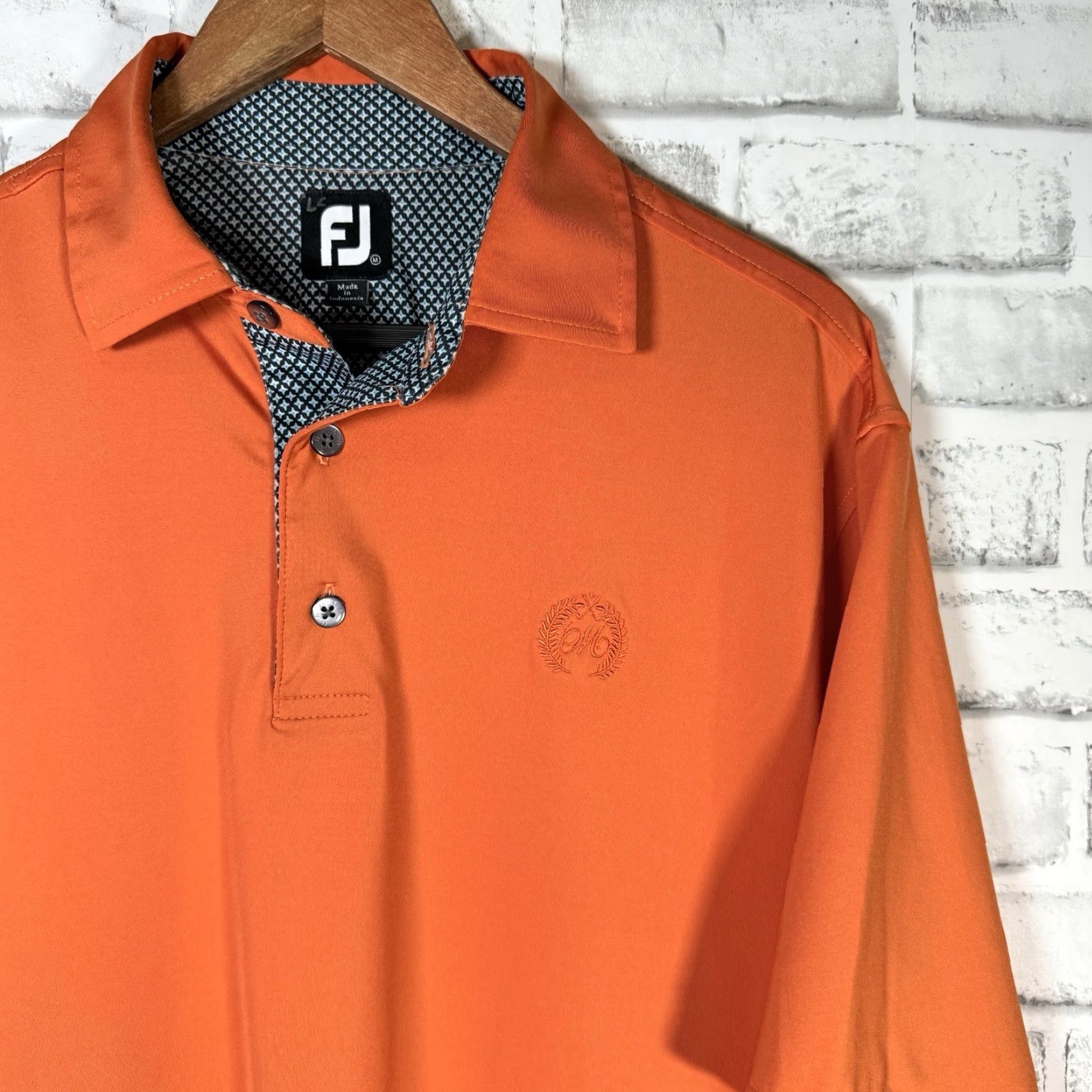Footjoy VINTAGE FootJoy Men's Polo Shirt Athletic Fit Golf Orange Medium Mens Size US M / EU 48-50 / 2 - 2 Thumbnail