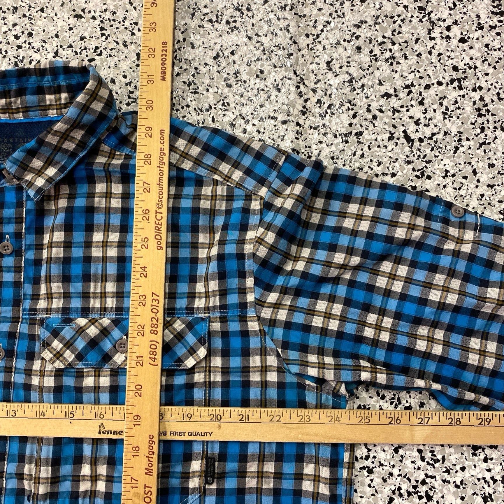 Mountain Hardwear Mountain Hardwear Blue Plaid L/S Shirt Mens XL Plaid Button-Up Size US XL / EU 56 / 4 - 3 Thumbnail