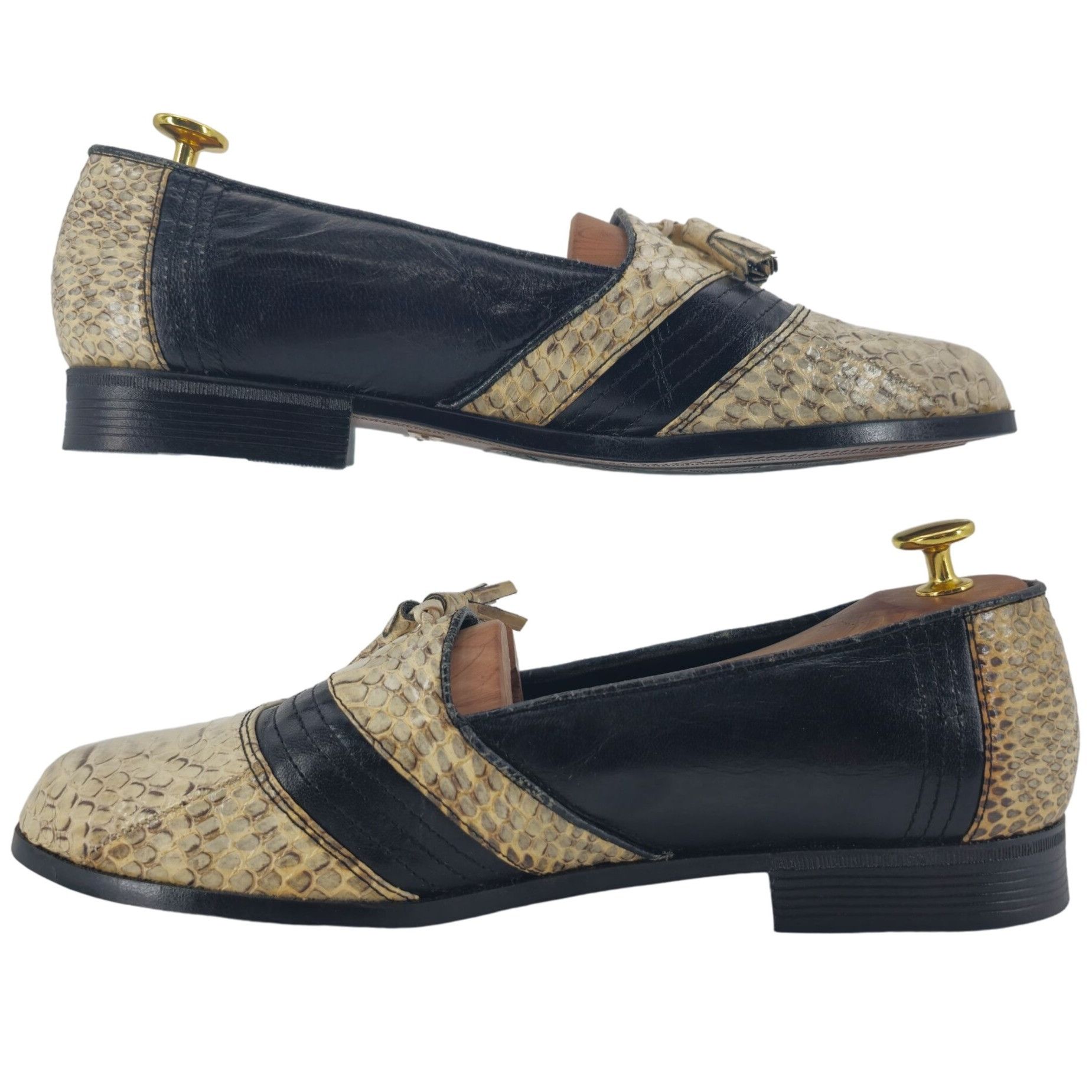 Other Vintage NEW Exotic Snakeskin 10.5D Dress Shoes Natural Cream Size US 10.5 / EU 43-44 - 5 Thumbnail