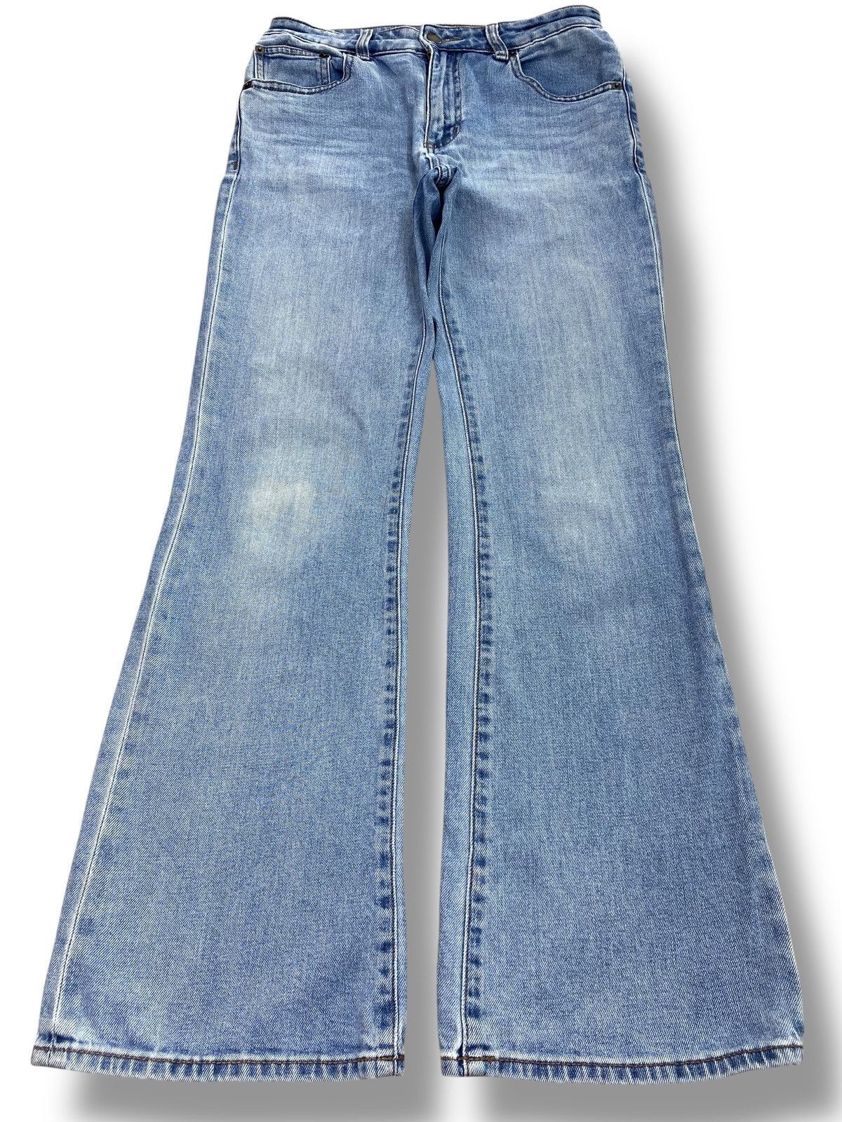 GU Gu Brand Faded Blue Wash Style Flare Jeans Size US 28 / EU 44 - 1 Thumbnail