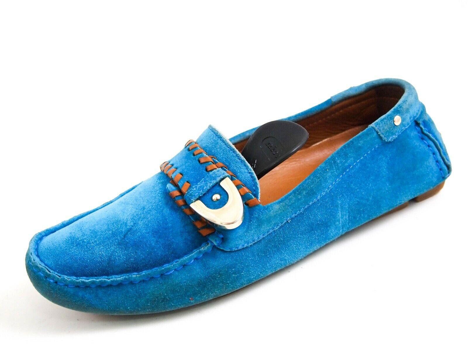 Bally Bally Landolfa Loafers Blue Suede Womens EU 36.5 US 6 Size US 6 / IT 36 - 1 Thumbnail