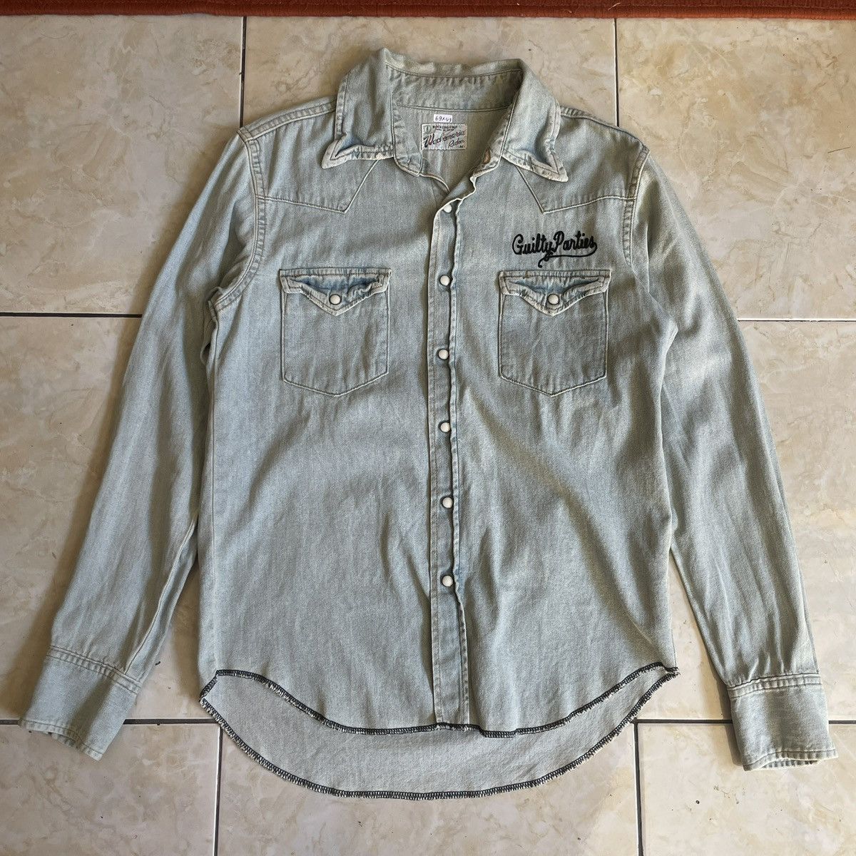 Japanese Brand × Wacko Maria Wacko Maria Guilty Parties Cincinnati Rockers Denim shirt Size US S / EU 44-46 / 1 - 1 Thumbnail