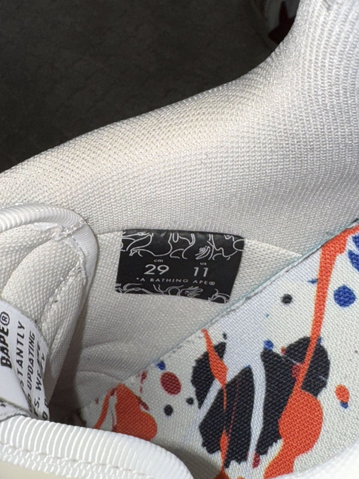Bape Bapesta Low Paint Splatter Size US 11 / EU 44 - 7 Thumbnail