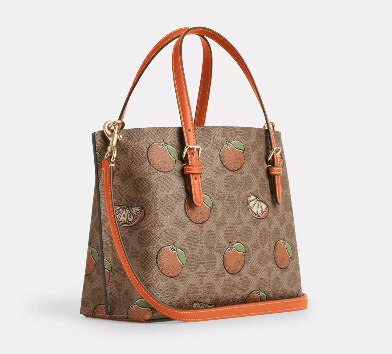 Coach Mollie Tote Bag 25 With Orange Print CBB55 Size ONE SIZE - 11 Thumbnail