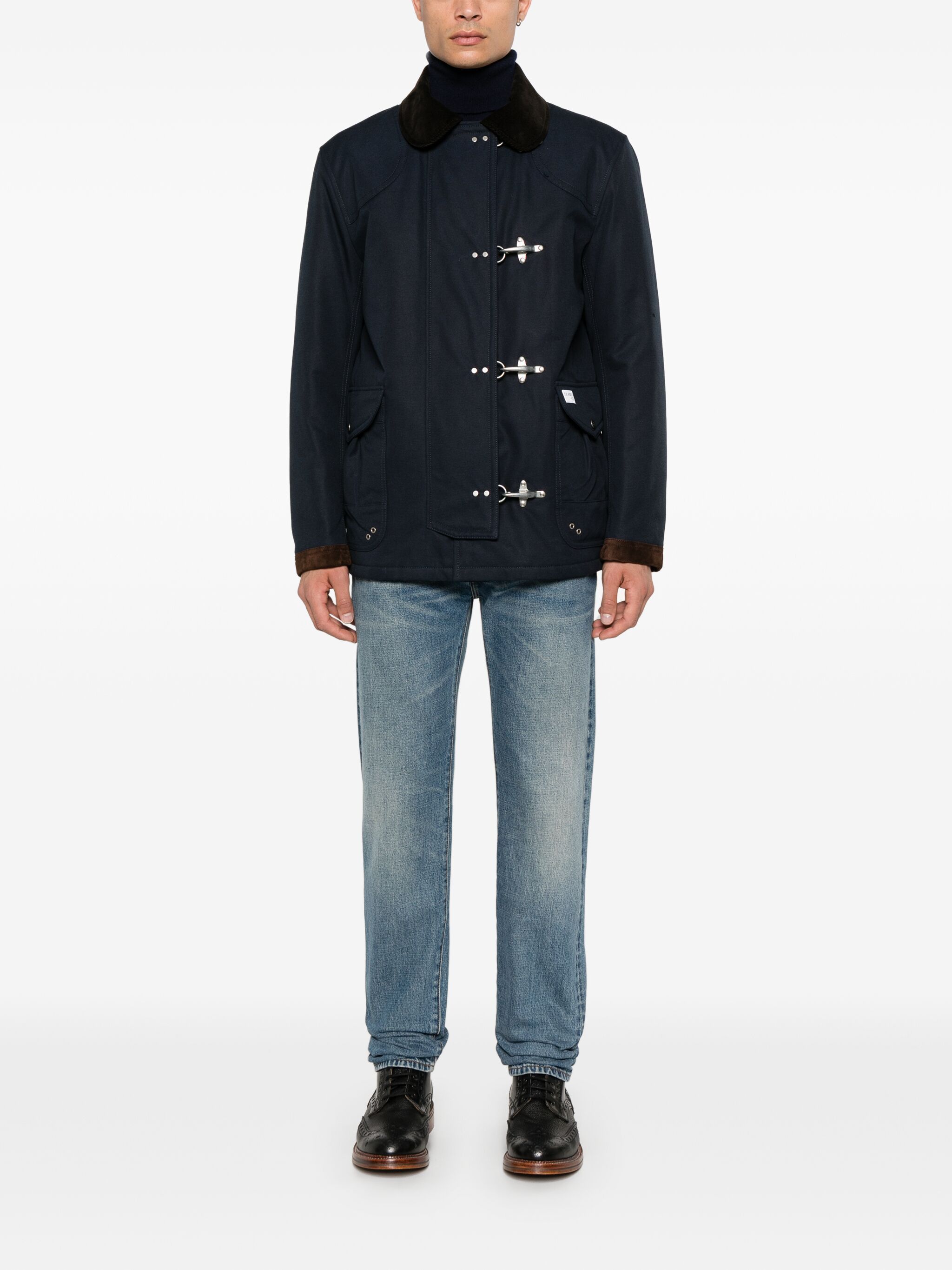 Fay o1s22i1n1124 4-Hook Canvas Jacket in Blue Size US M / EU 48-50 / 2 - 2 Thumbnail
