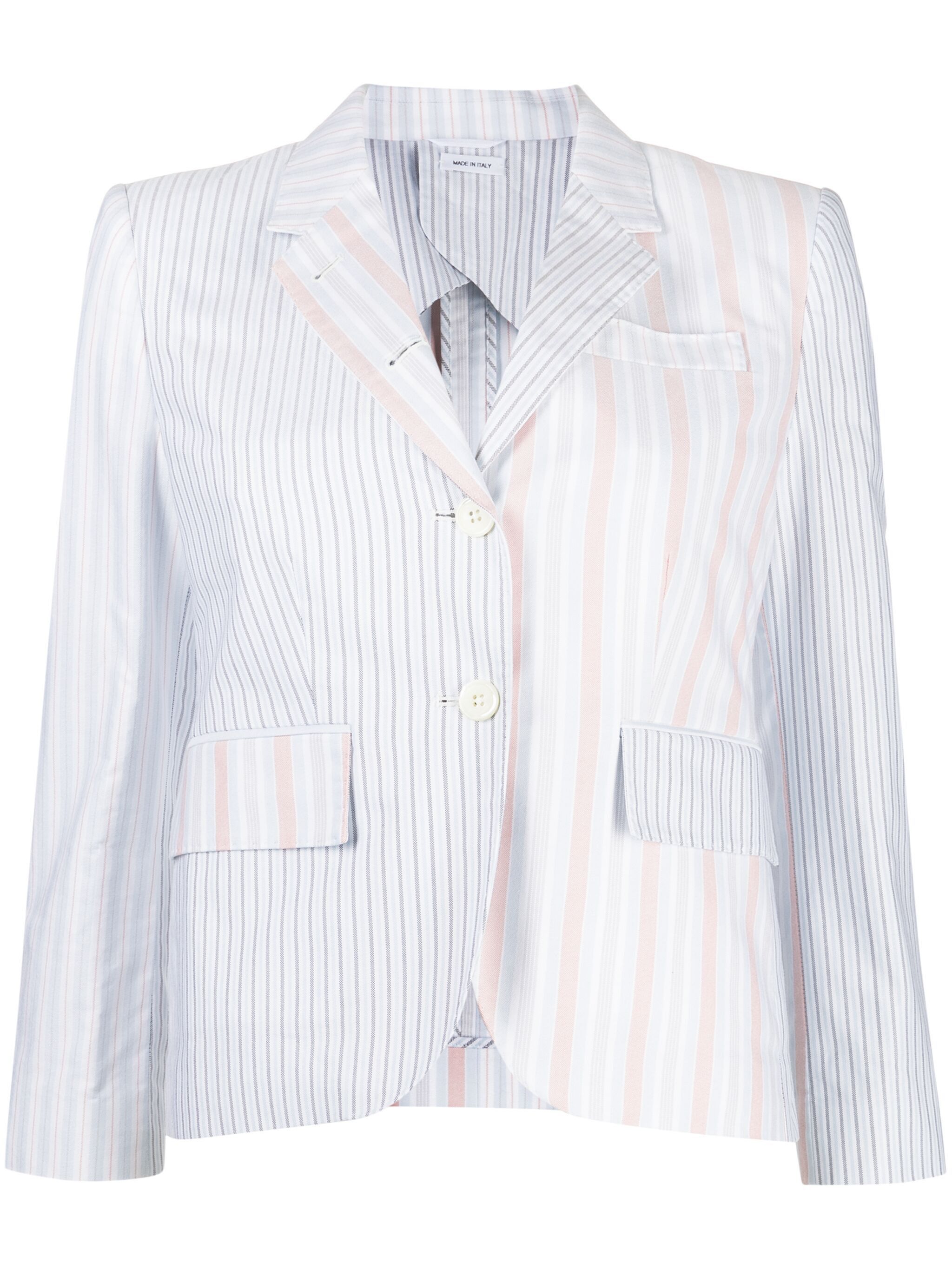 Thom Browne o1s22i1n0924 Funmix Striped Oxford Blazer in Multicolor Size M / US 6-8 / IT 42-44 - 1 Thumbnail