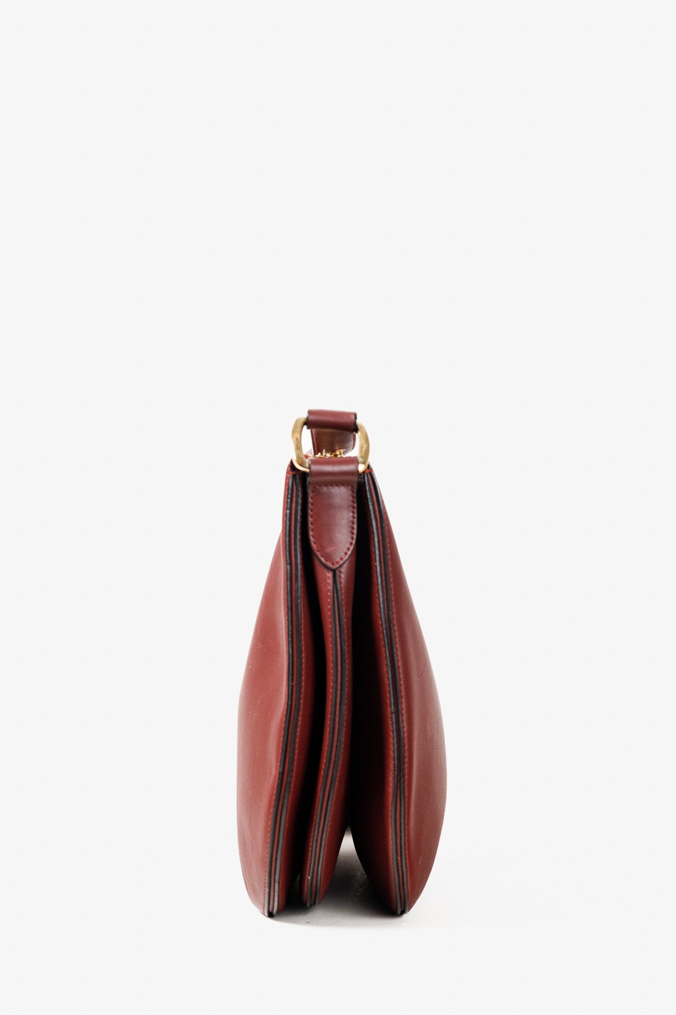 Celine Celine Light Burgundy Medium Calfskin Saddle Bag Size ONE SIZE - 3 Thumbnail
