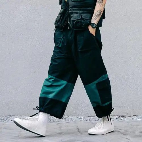 Other 20SS Simple Blue Japan Black Patchwork Worker Pants Size US 32 / EU 48 - 3 Thumbnail